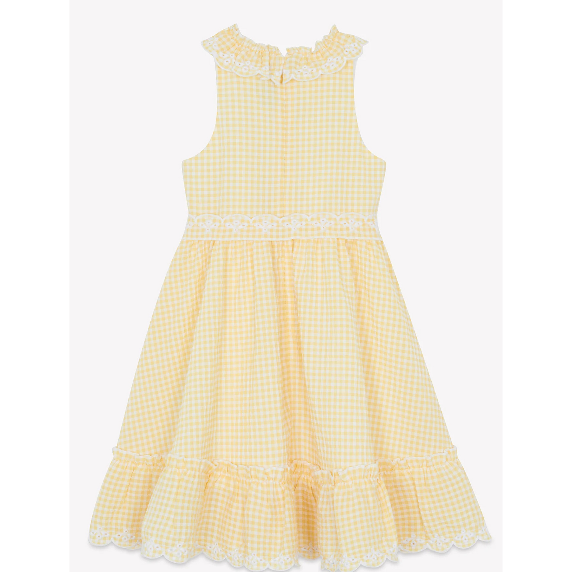 Girls Gingham Dress Yellow