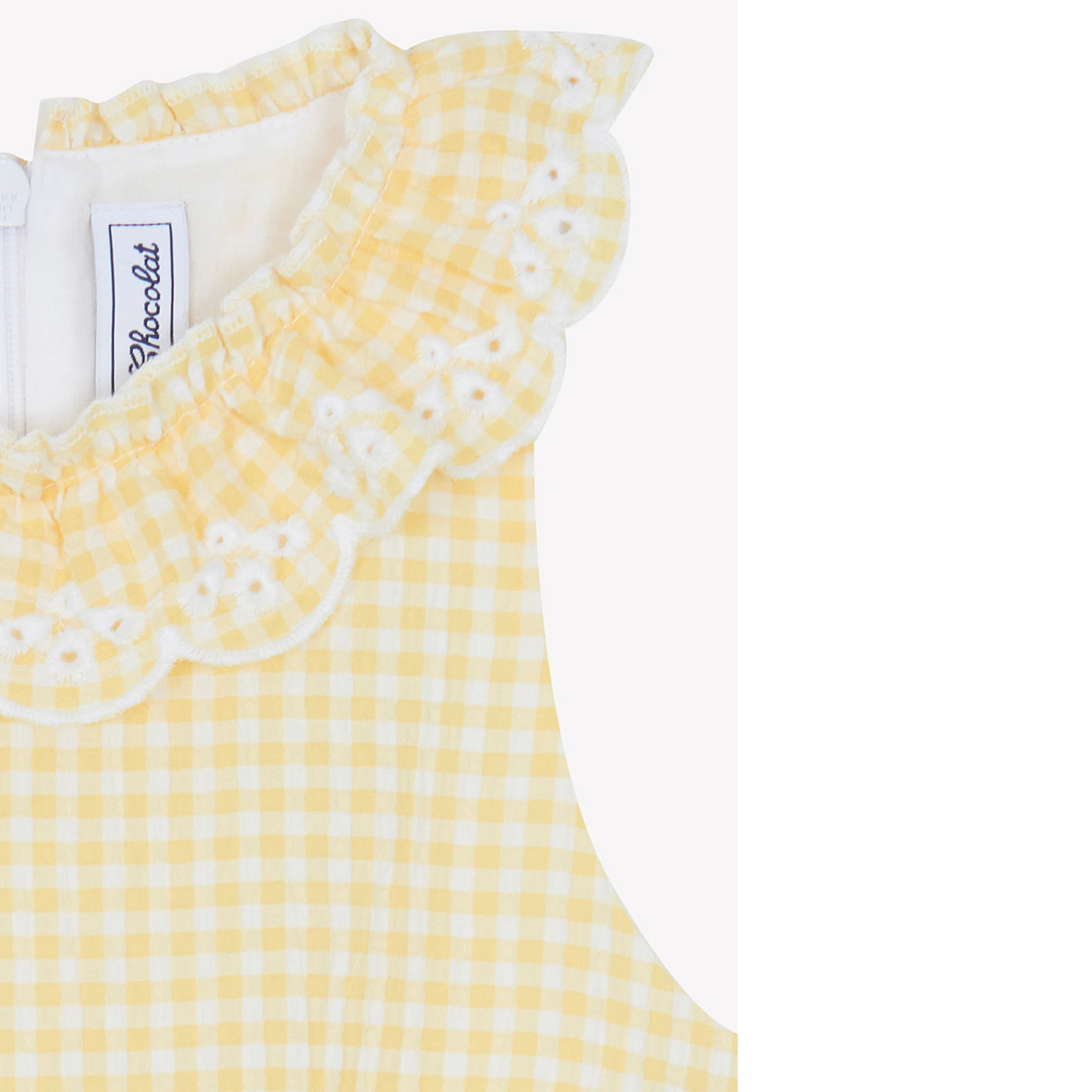 Girls Gingham Dress Yellow