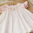 Φορτώστε την εικόνα στον προβολέα γκαλερί, Baby dress Striped pink with flowers
