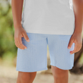 Φορτώστε την εικόνα στον προβολέα γκαλερί, Boys shorts with stripes, light blue
