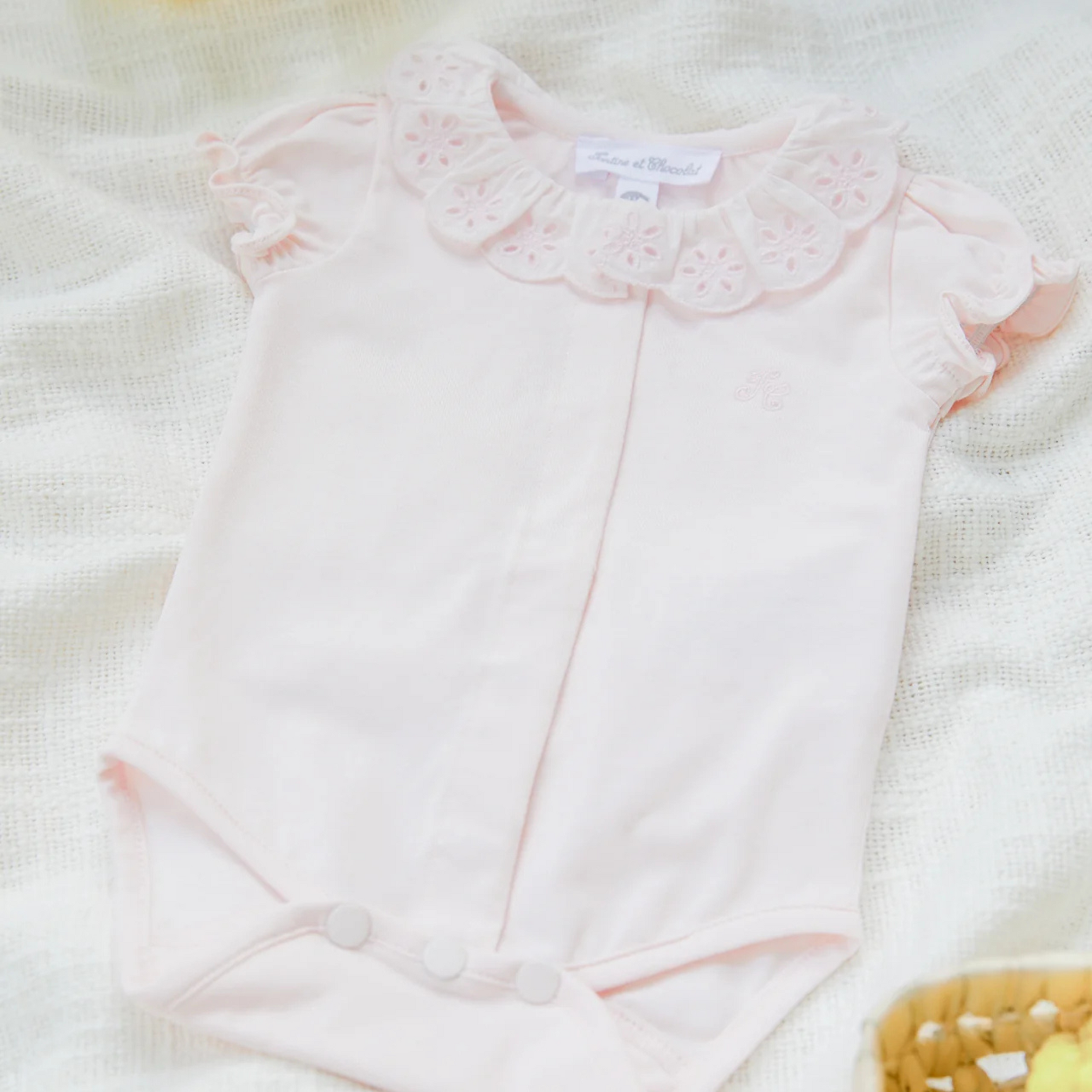 Baby onesie, soft pink