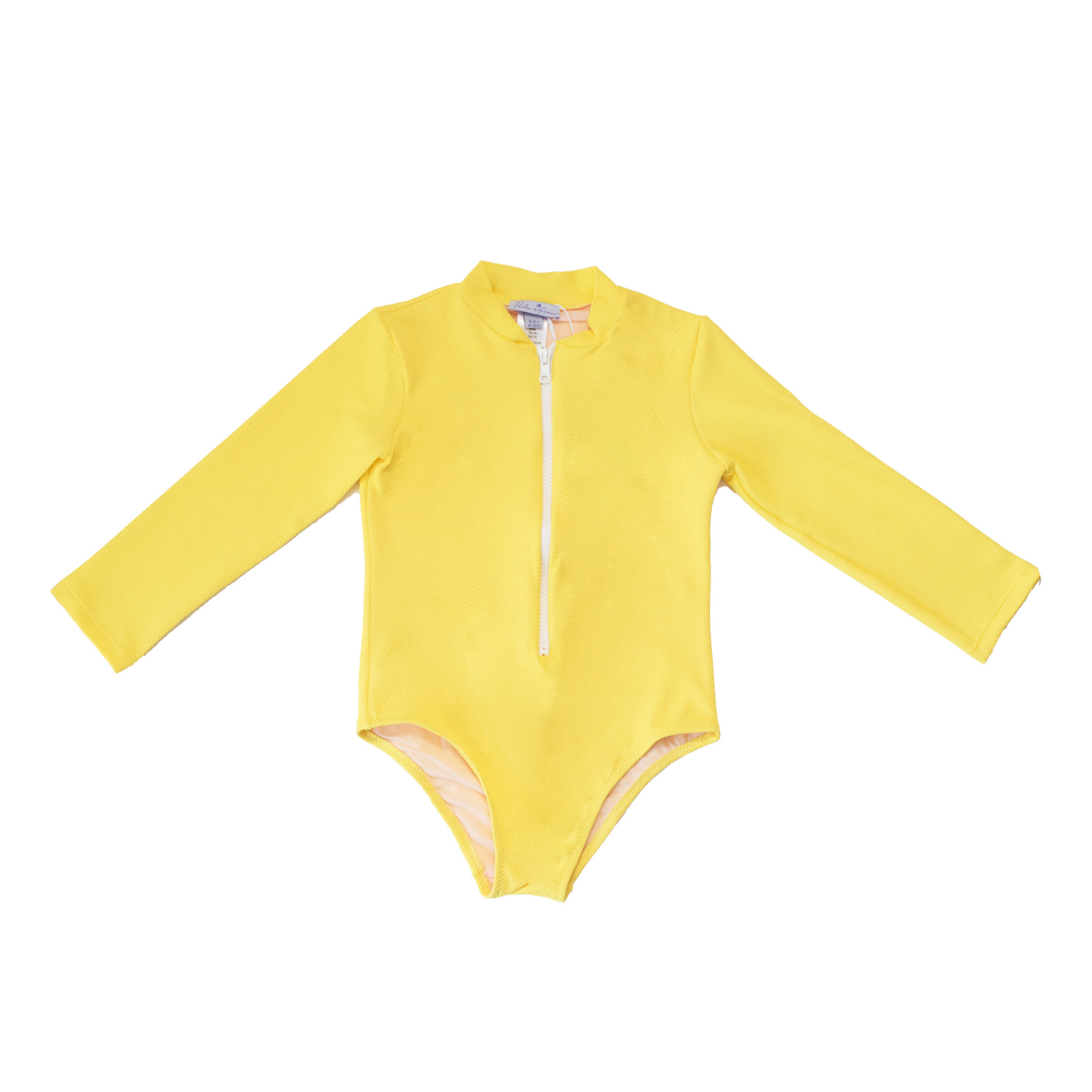 Children's long-sleeved yellow swimsuit