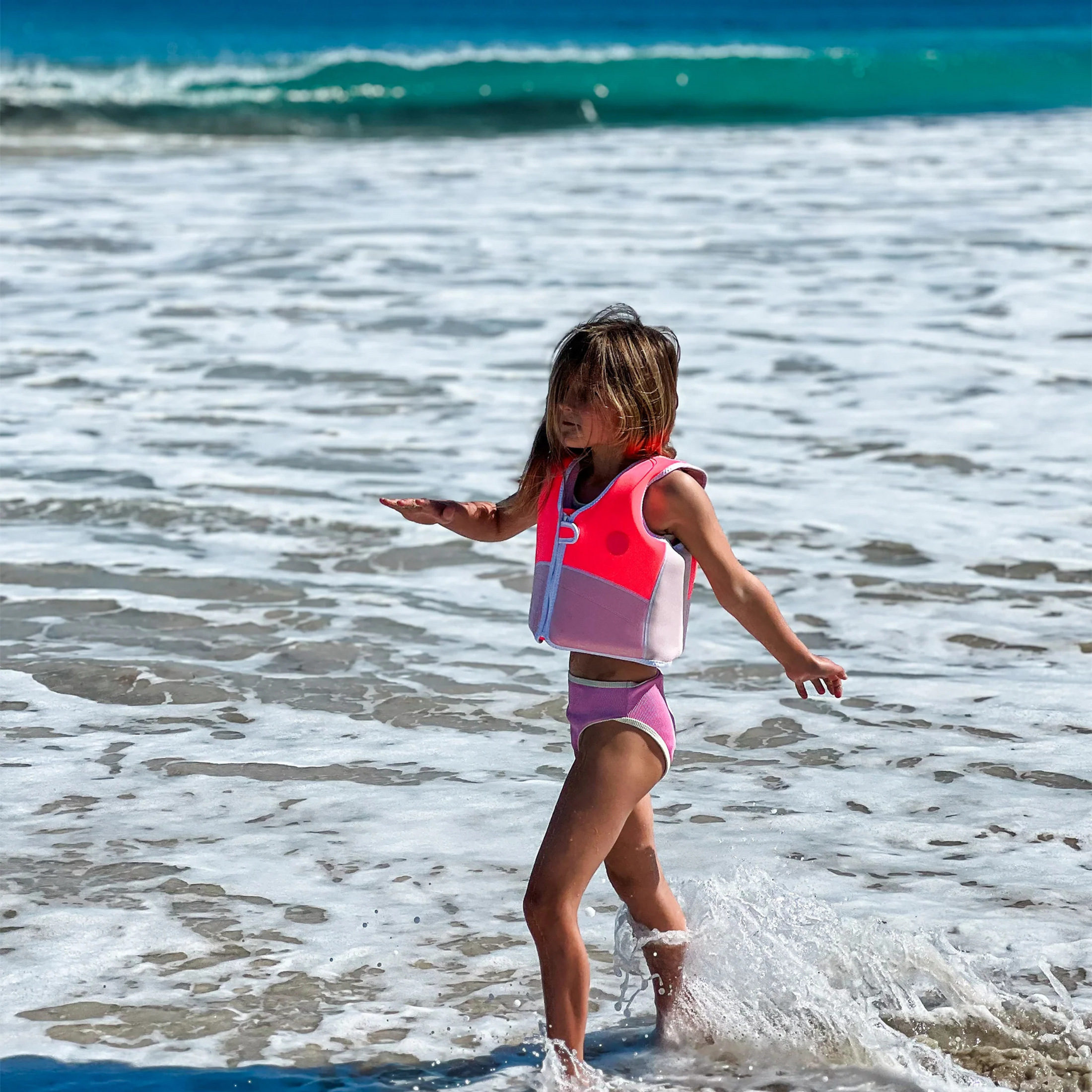 Kids' life jacket Neon Strawberry
