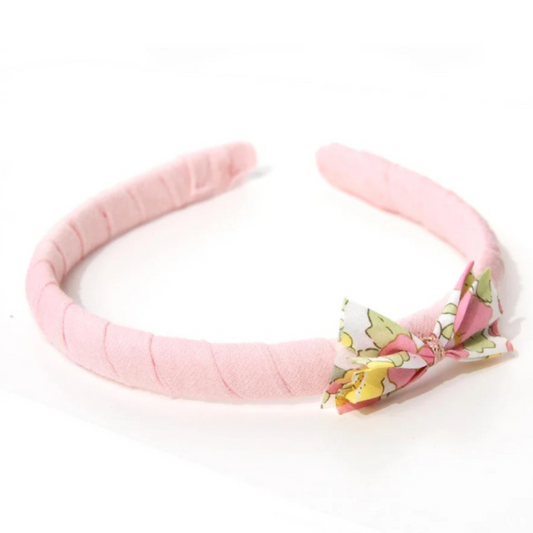 Παιδική στέκα μαλλιών ροζ με φιόγκο pink floral