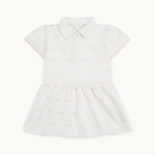 Baby Polo Angel Wing Dress White-Gold