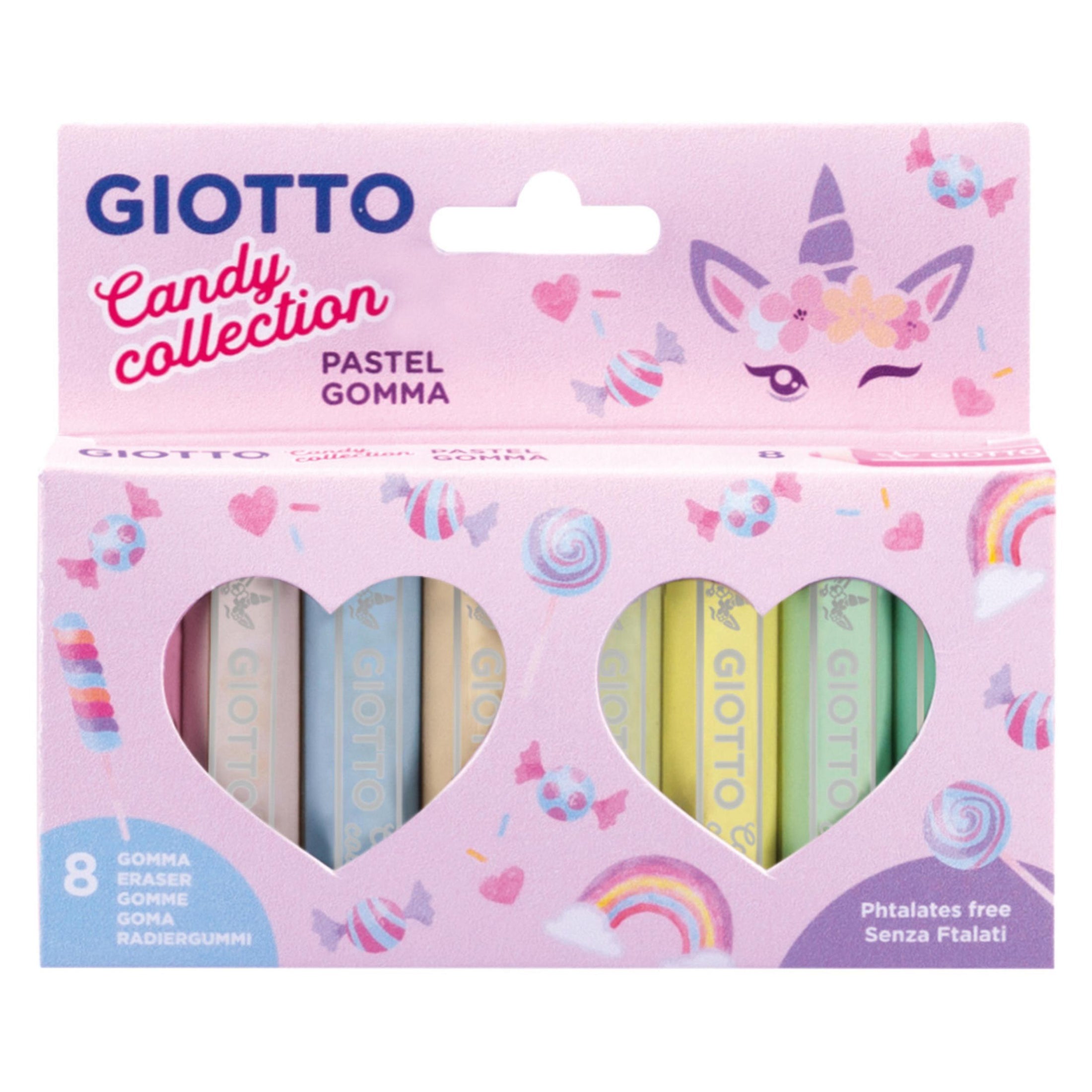 Παιδικές γόμες Candy Collection Pastel 8τμχ