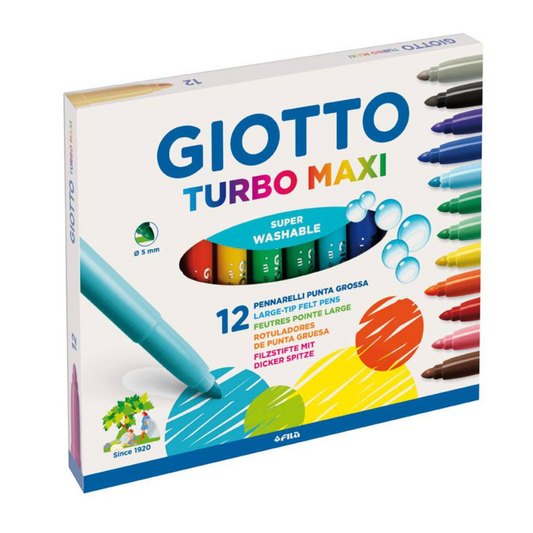 Παιδικό σετ μαρκαδόροι Turbo Maxi 12τμχ