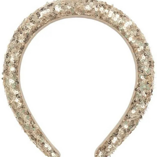 Παιδική στέκα μαλλιών Gold Sequin Padded