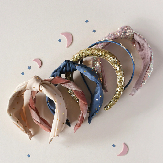 Παιδική στέκα μαλλιών Gold Sequin Padded