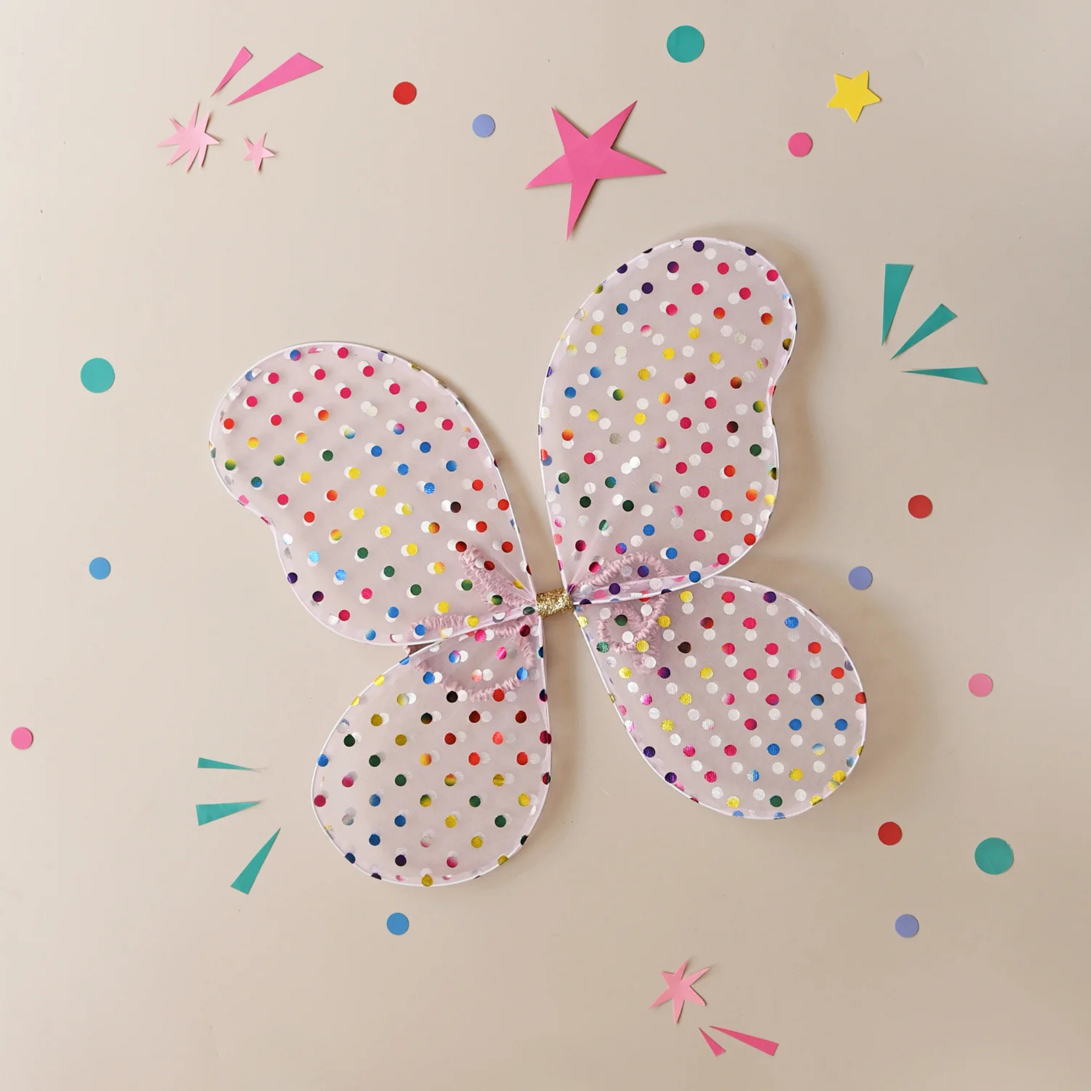 Παιδικά φτερά Fairy με τούλι Ουράνιο τόξο Spotty