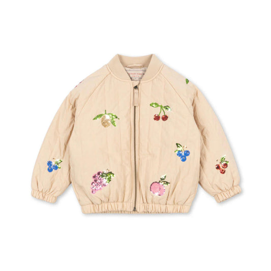 Παιδικό μπουφάν bomber με πούλιες σχέδιο Φρούτων