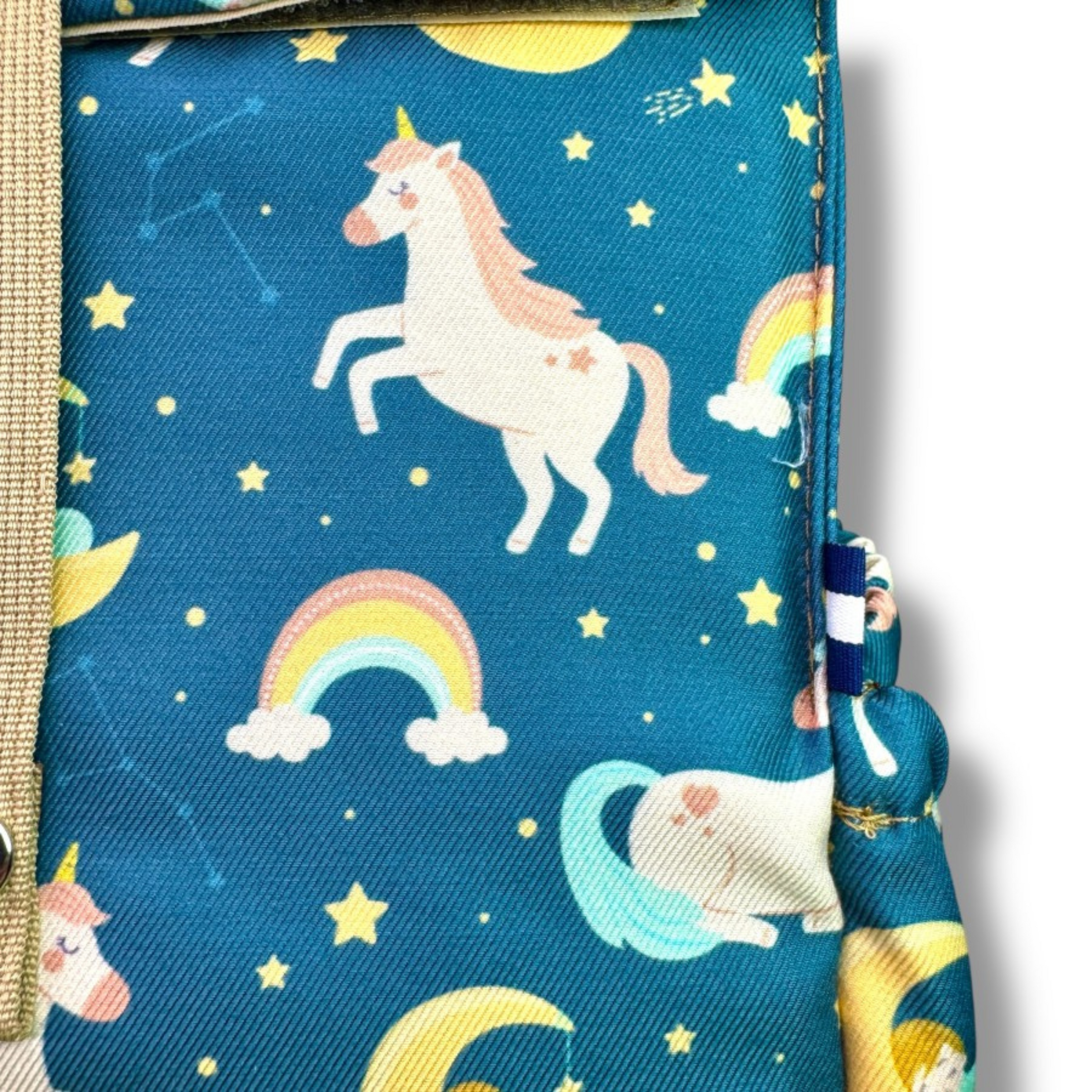 Παιδική τσάντα φαγητού Unicorn με μπεζ χερούλια