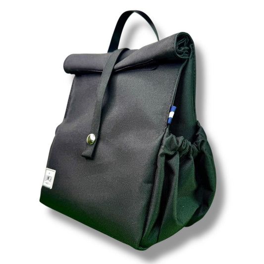 Παιδική τσάντα φαγητού Black με μαύρα χερούλια