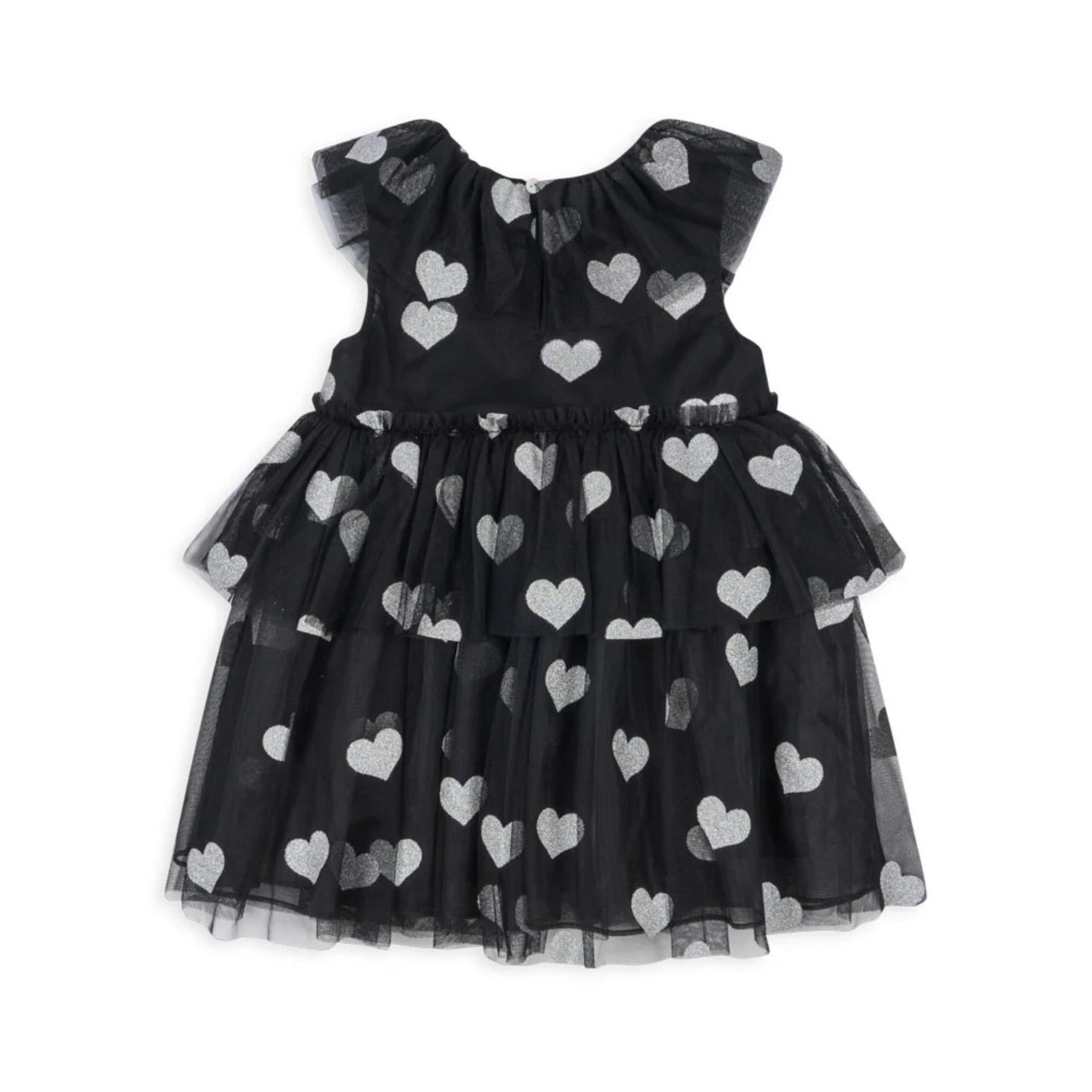 Παιδικό φόρεμα με τούλι και ασημί Καρδιές