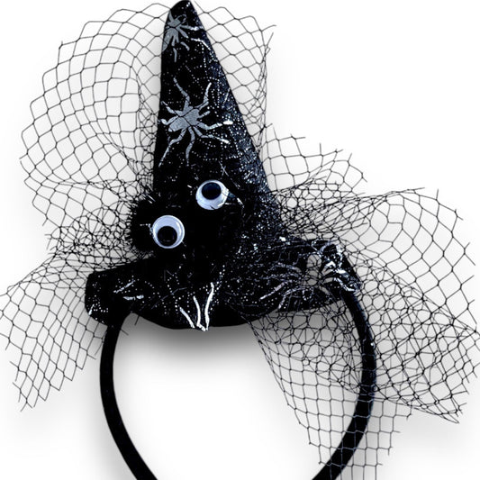 Παιδική στέκα μαλλιών με μίνι μαύρο Καπέλο Μάγισσας