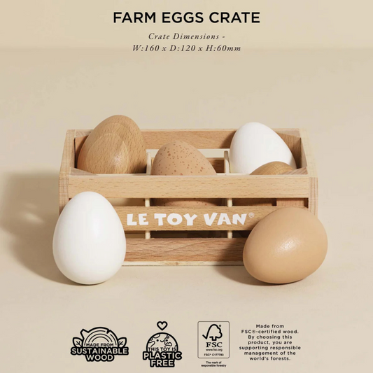 Παιδικό ξύλινο παιχνίδι σετ 6 Farm Eggs