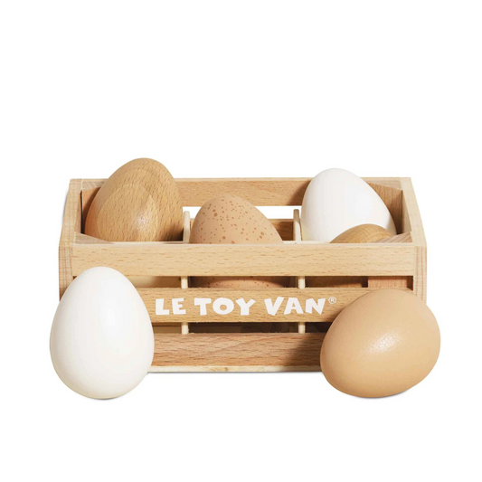 Παιδικό ξύλινο παιχνίδι σετ 6 Farm Eggs