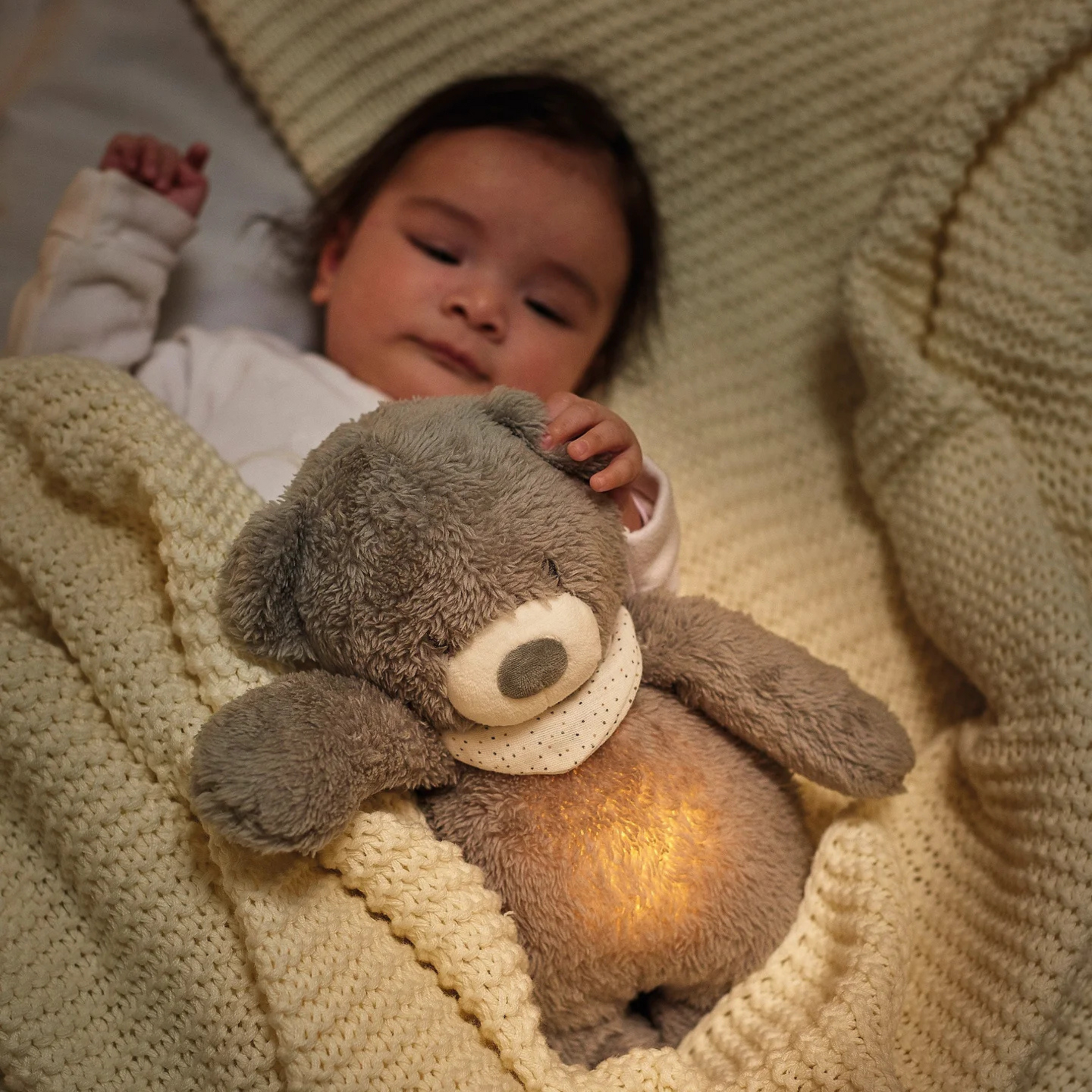 Βρεφικό παιχνίδι λούτρινο αρκουδάκι Sleepy γκρι με Φως και Ήχους