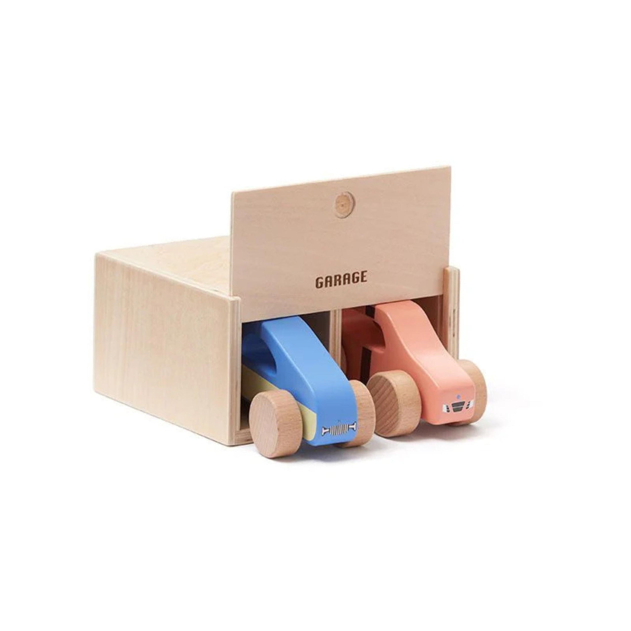 Παιδικό ξύλινο σετ με 2 αυτοκινητάκια και γκαράζ AIDEN