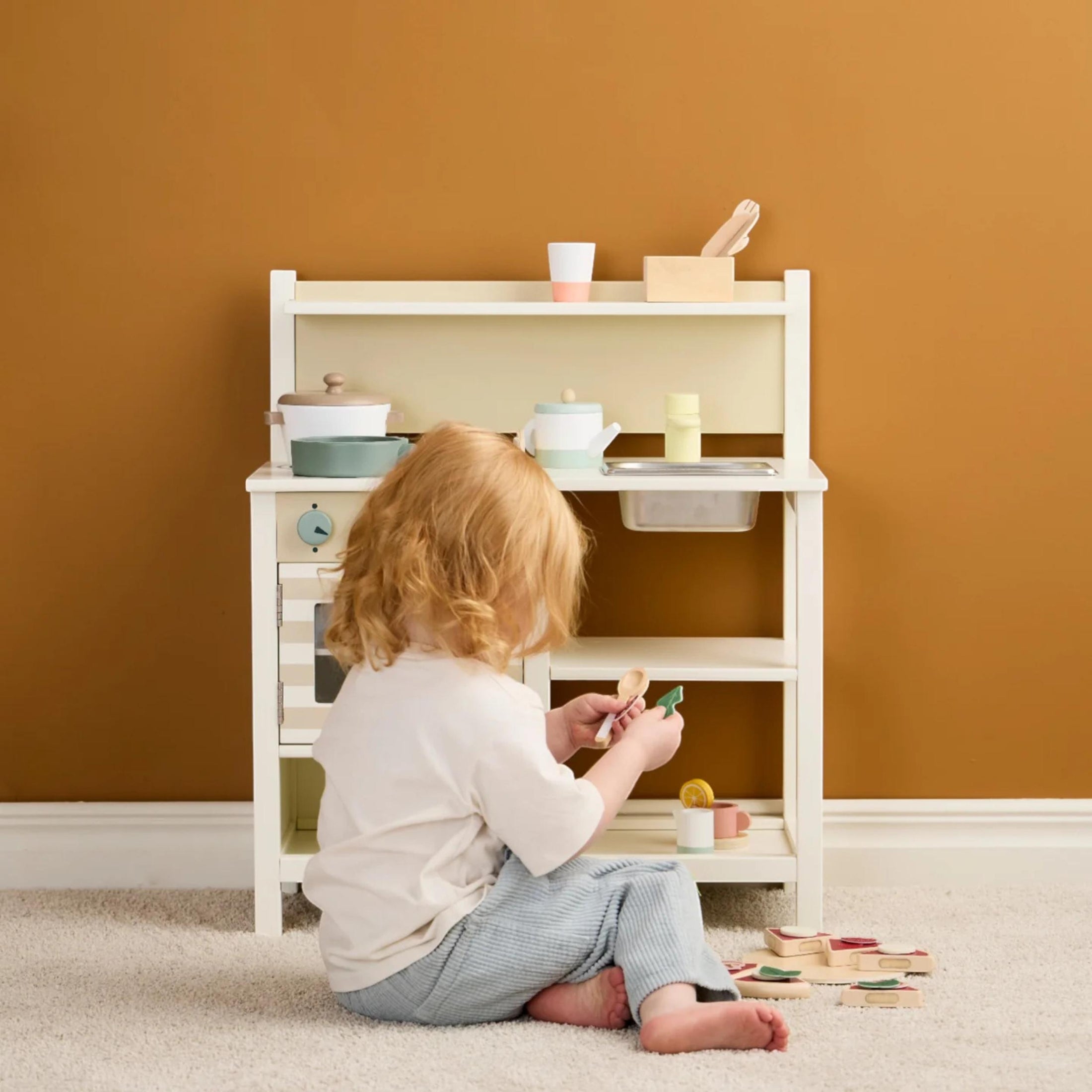 Παιδικό ξύλινο παιχνίδι κουζίνα λευκή KID'S HUB