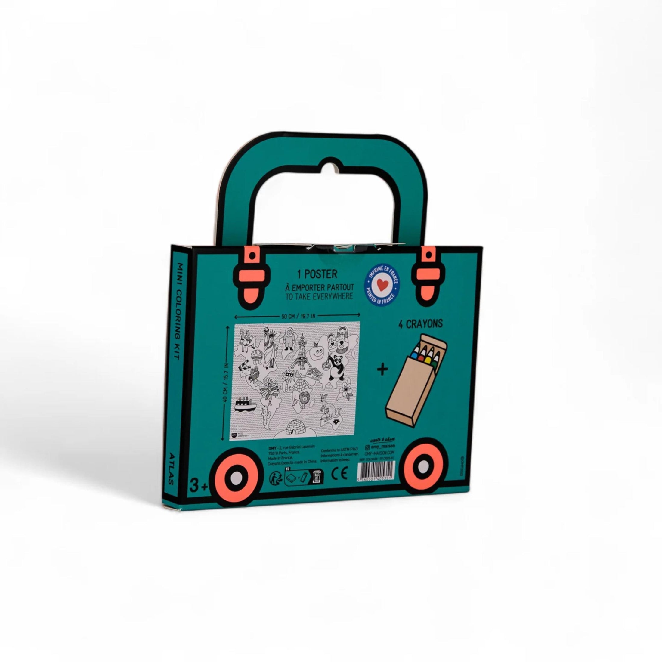 Παιδική αφίσα ζωγραφικής μίνι με ξυλομπογιές Άτλας On the go