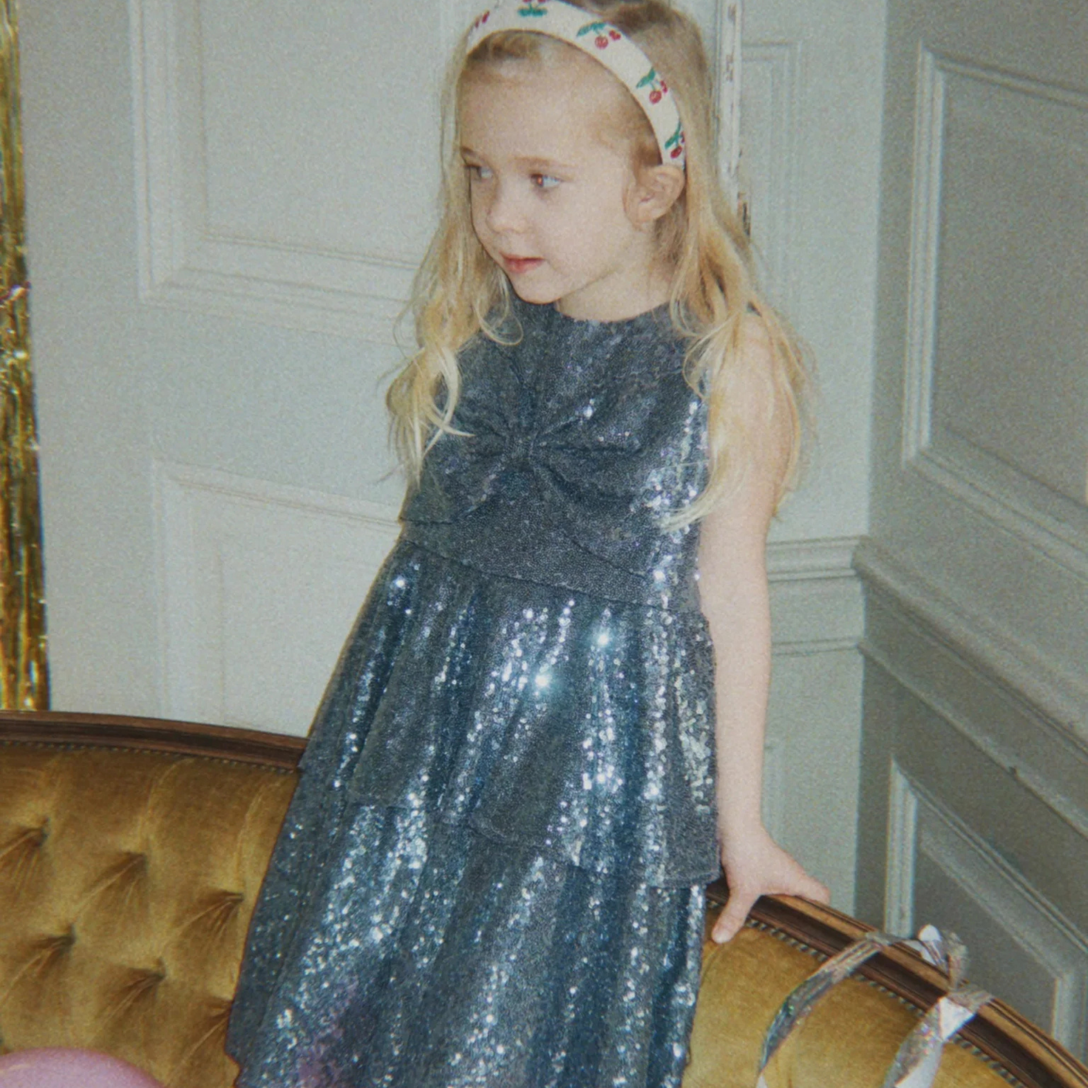 Παιδικό φόρεμα με παγιέτα Rosie Bel Air blue