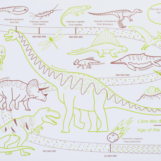 Παιδικό σουπλά σιλικόνης για ζωγραφική διπλής όψης Δεινόσαυροι