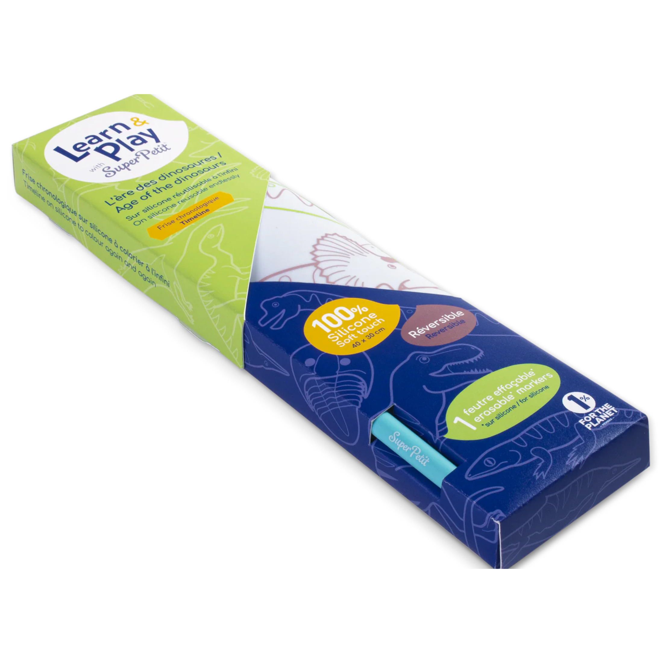 Παιδικό σουπλά σιλικόνης για ζωγραφική διπλής όψης Δεινόσαυροι