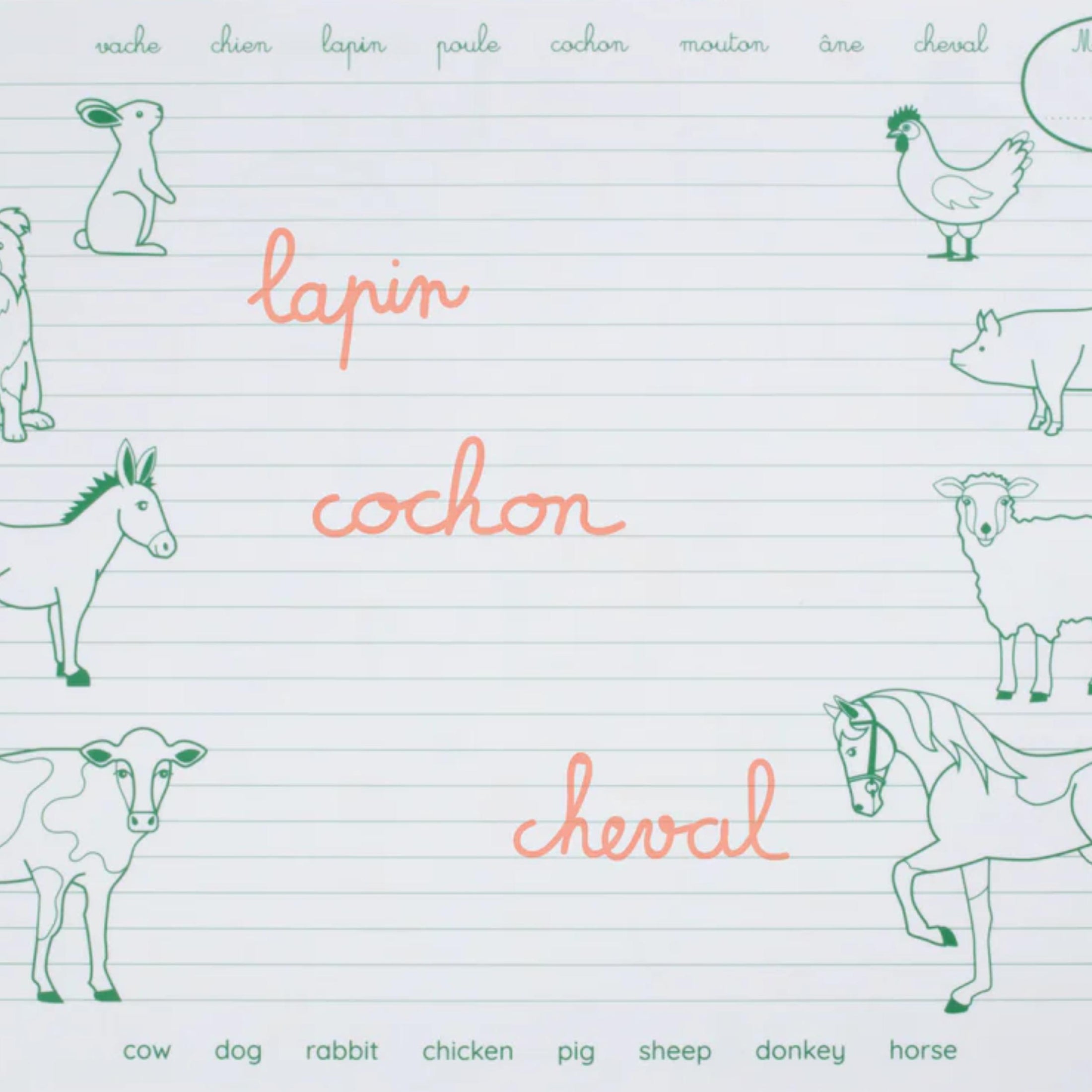 Παιδικό σουπλά σιλικόνης για ζωγραφική διπλής όψης Ζώα της Φάρμας