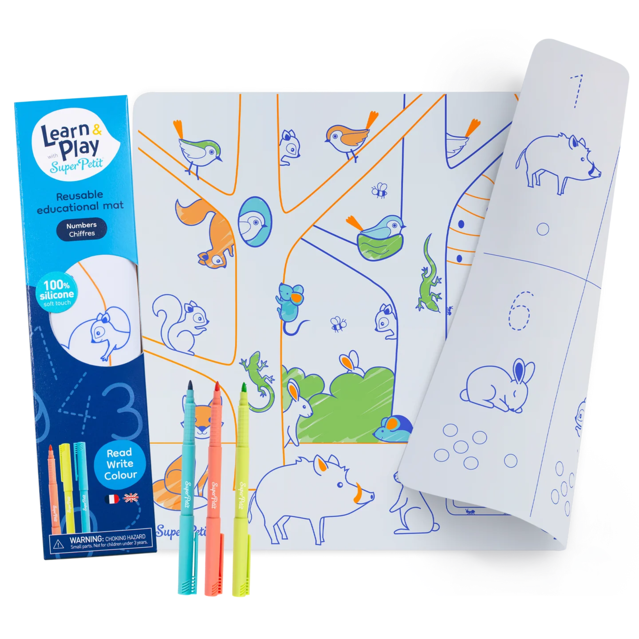 Παιδικό σουπλά σιλικόνης για ζωγραφική διπλής όψης Αριθμοί