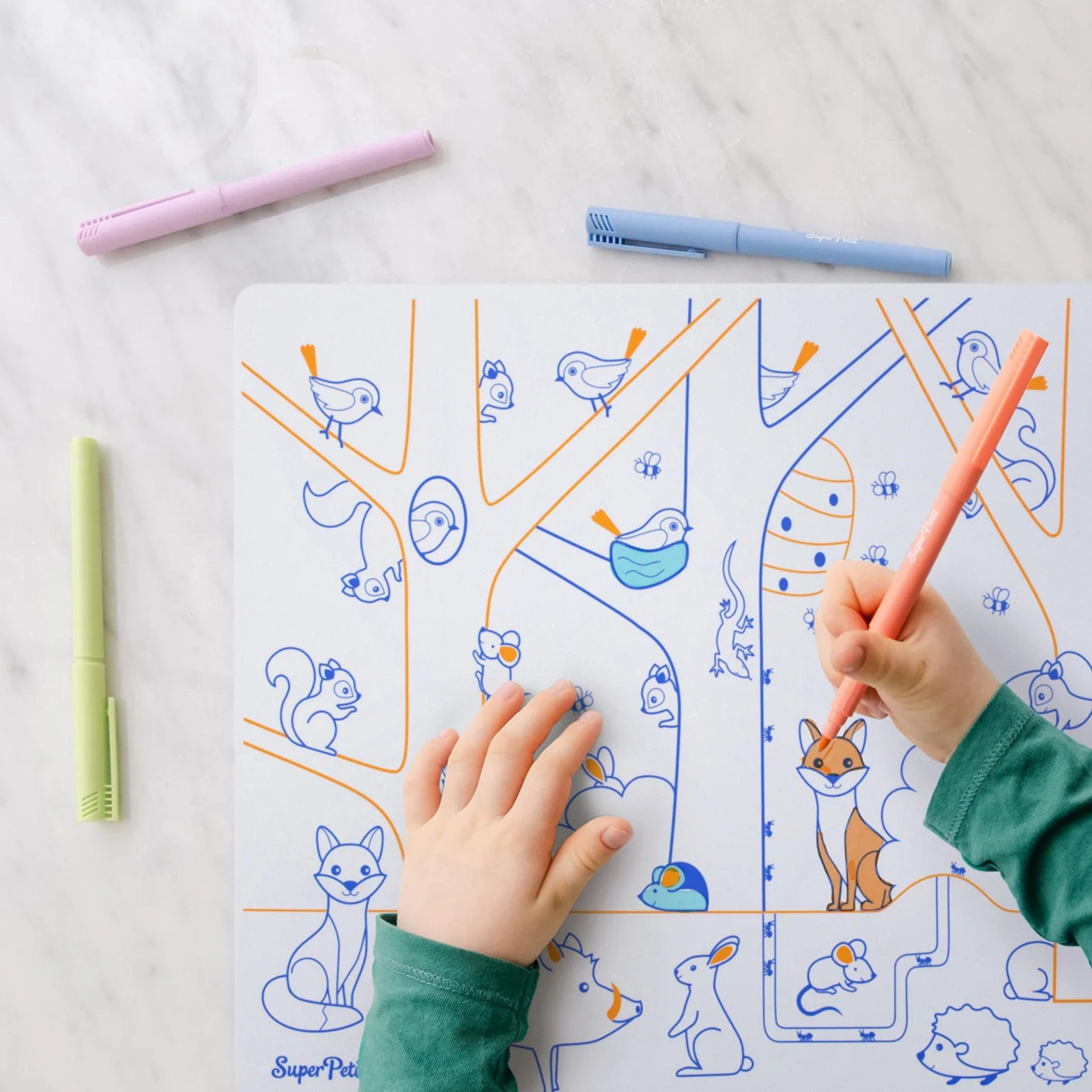 Παιδικό σουπλά σιλικόνης για ζωγραφική διπλής όψης Αριθμοί