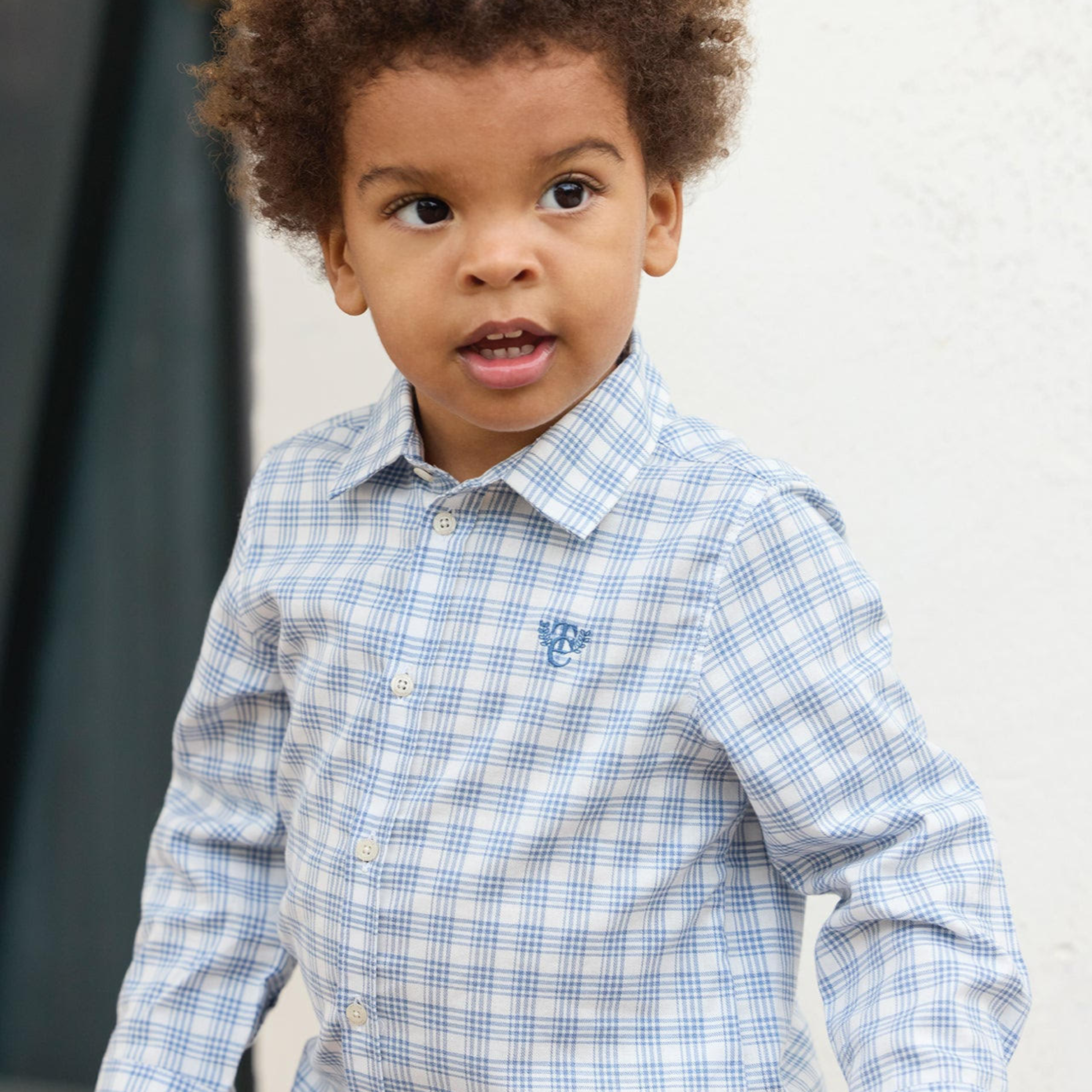Βρεφικό πουκάμισο καρό Grey blue