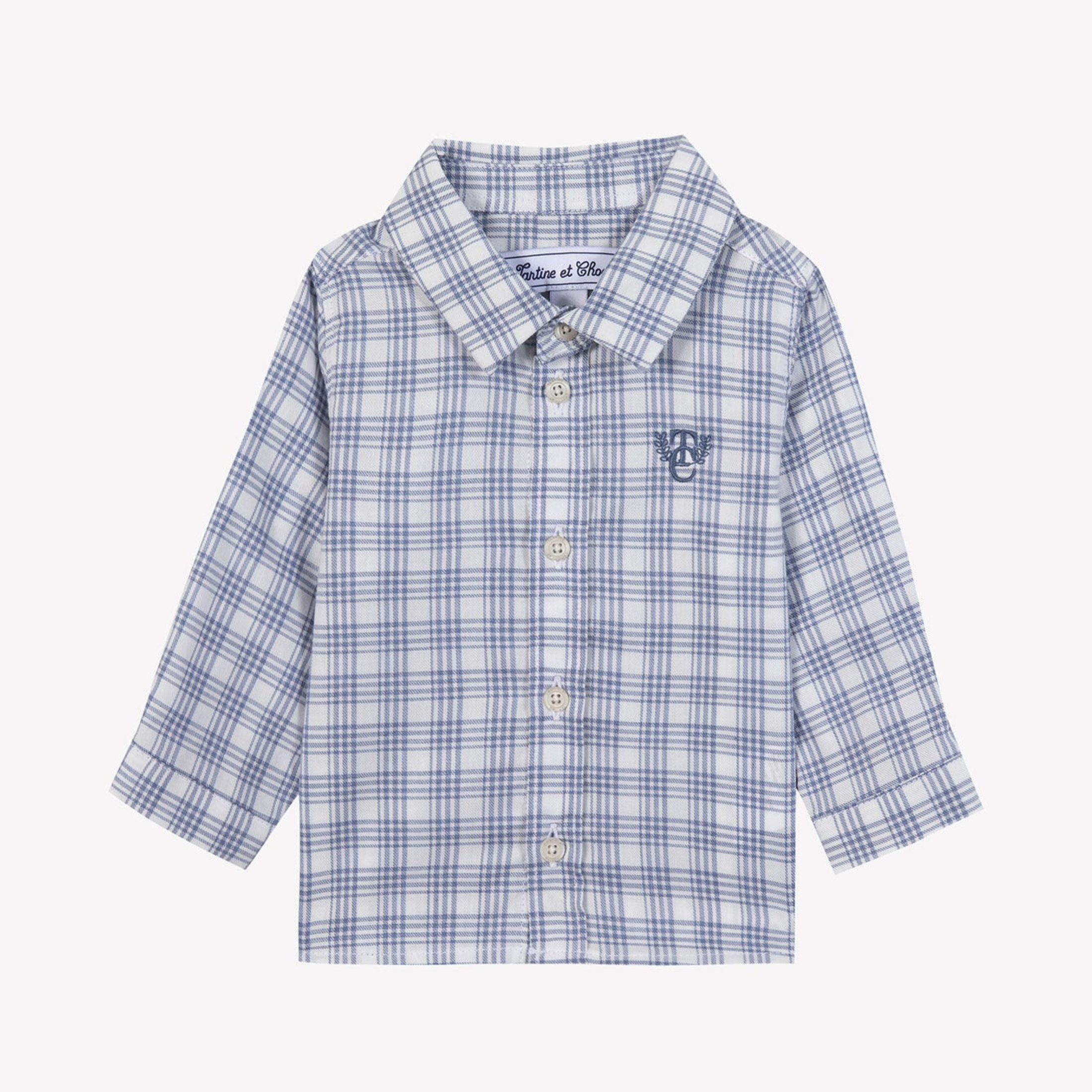 Βρεφικό πουκάμισο καρό Grey blue
