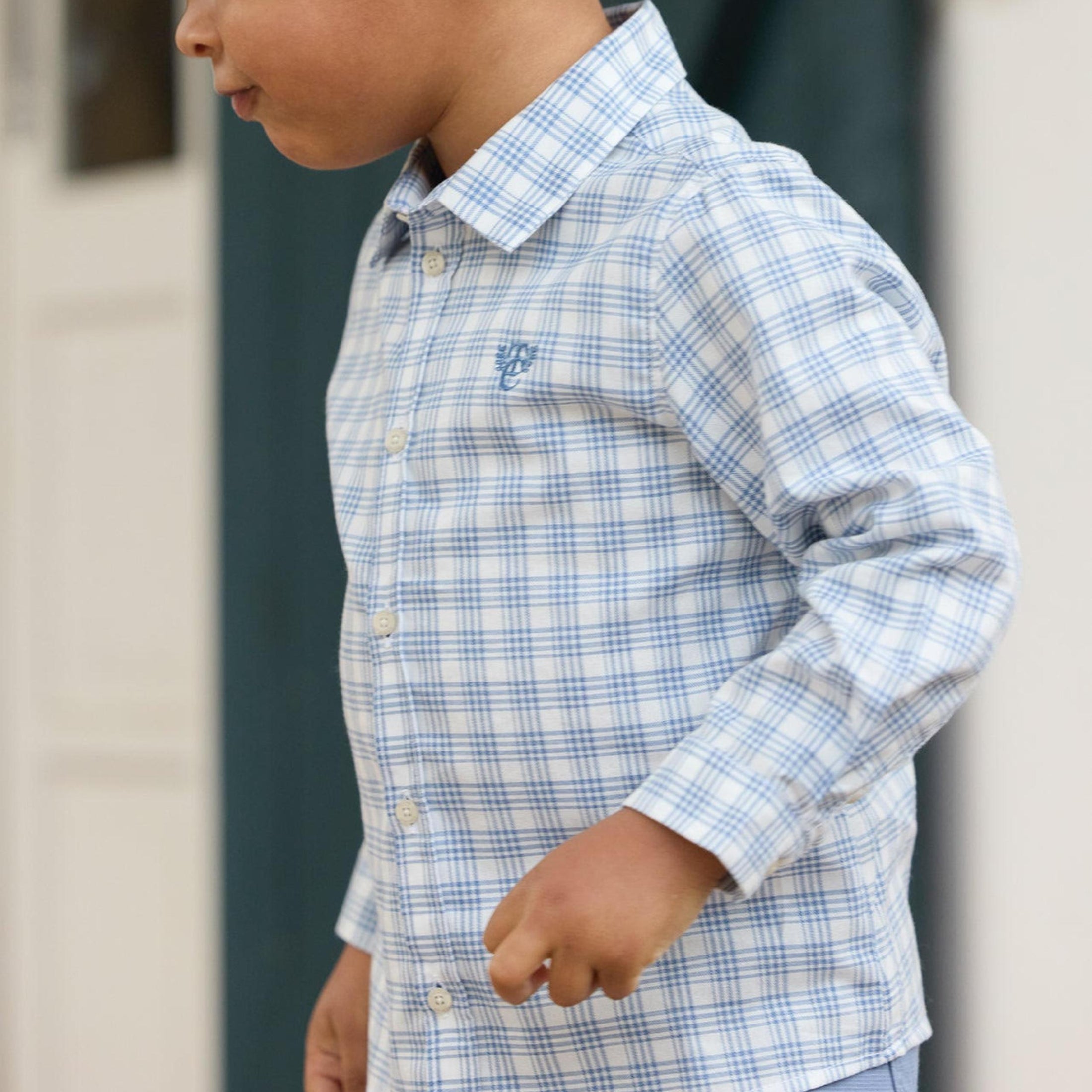 Βρεφικό πουκάμισο καρό Grey blue