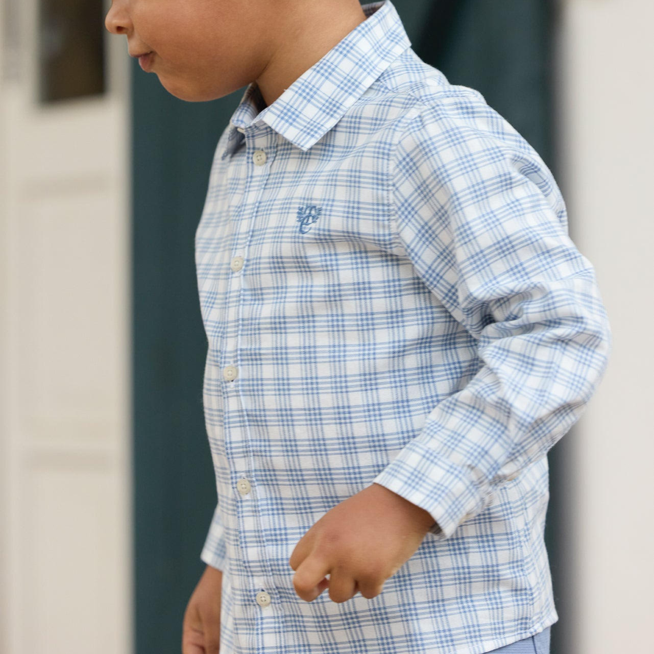 Βρεφικό πουκάμισο καρό Grey blue