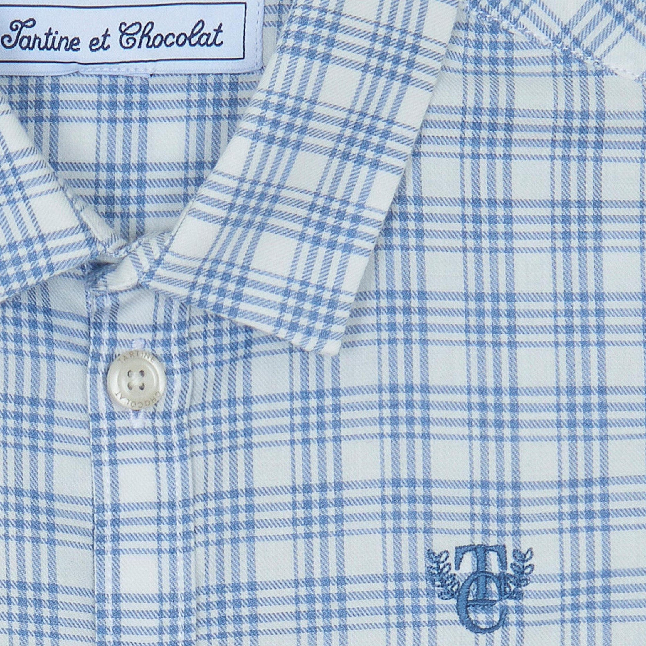 Παιδικό πουκάμισο καρό Grey blue