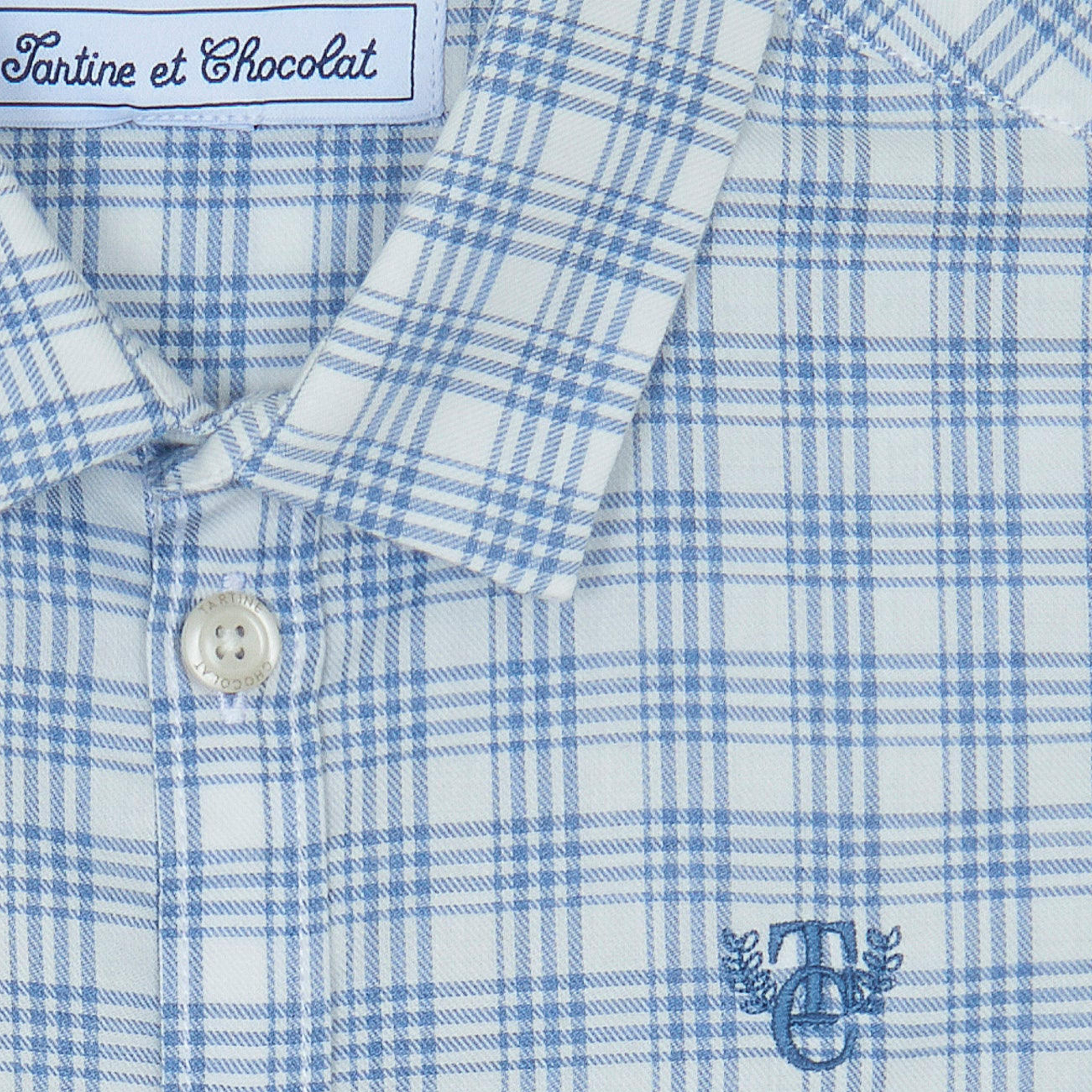 Παιδικό πουκάμισο καρό Grey blue