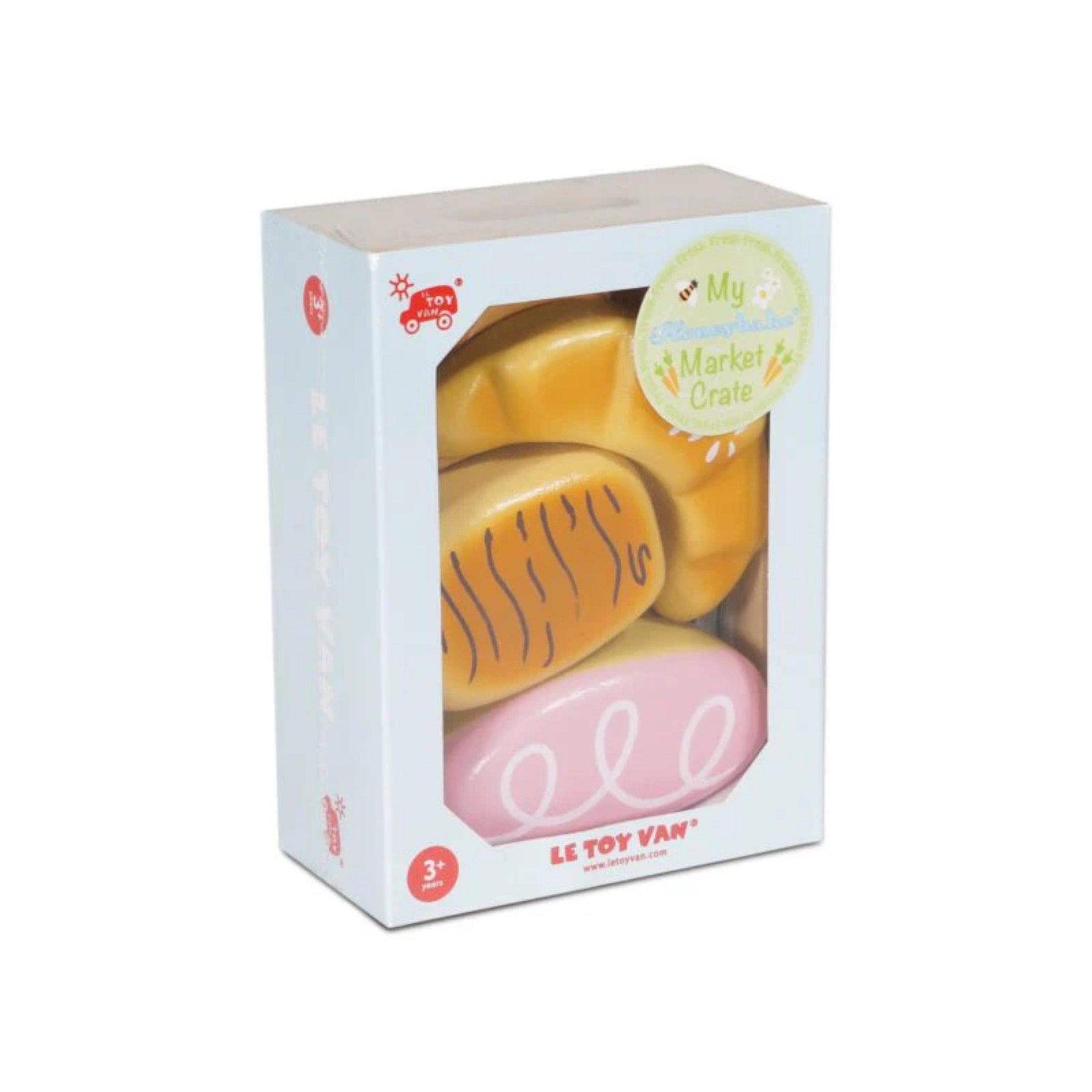 Παιδικό ξύλινο παιχνίδι καφάσι με ψωμί και κρουασάν