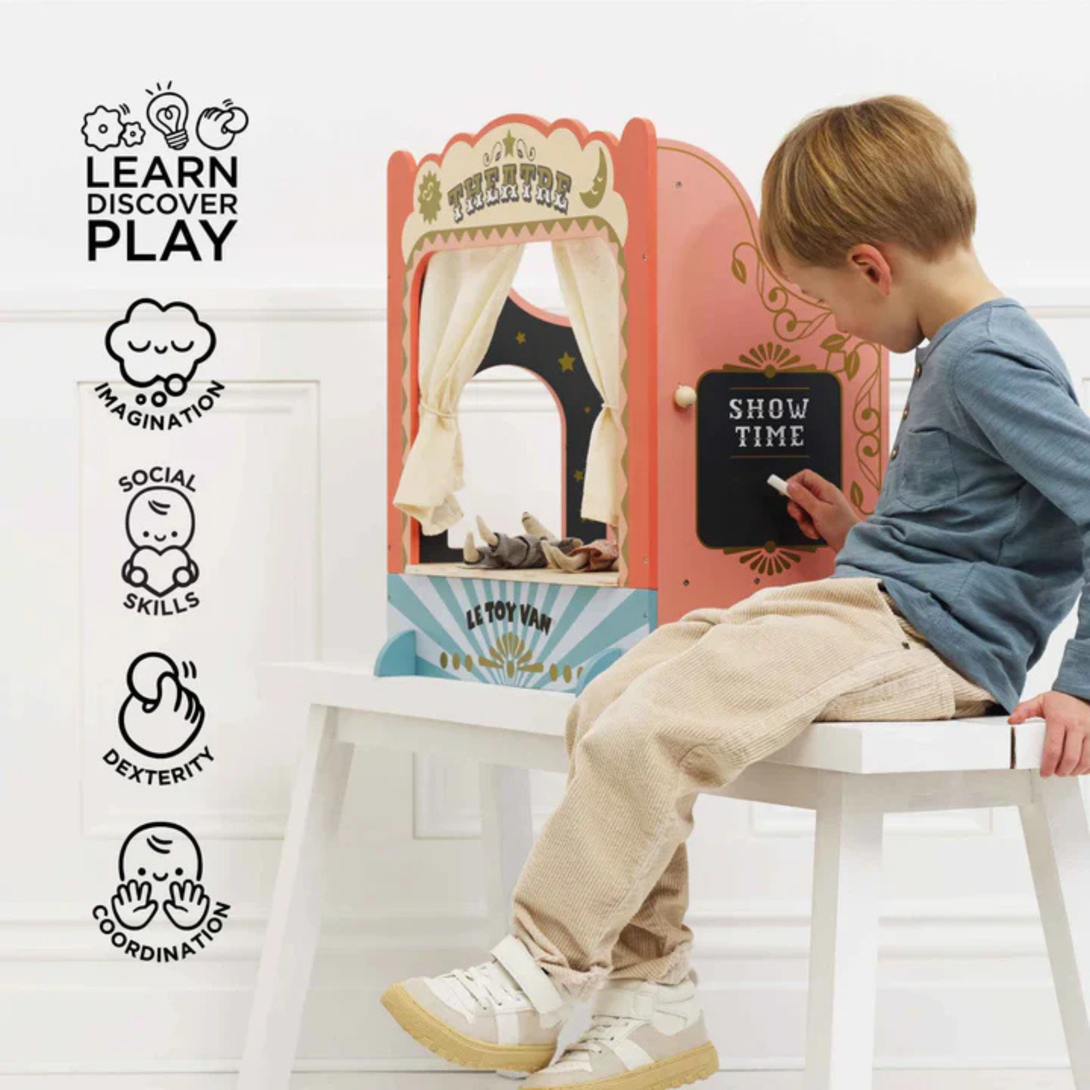 Παιδικό ξύλινο παιχνίδι  Επιτραπέζιο Κουκλοθέατρο