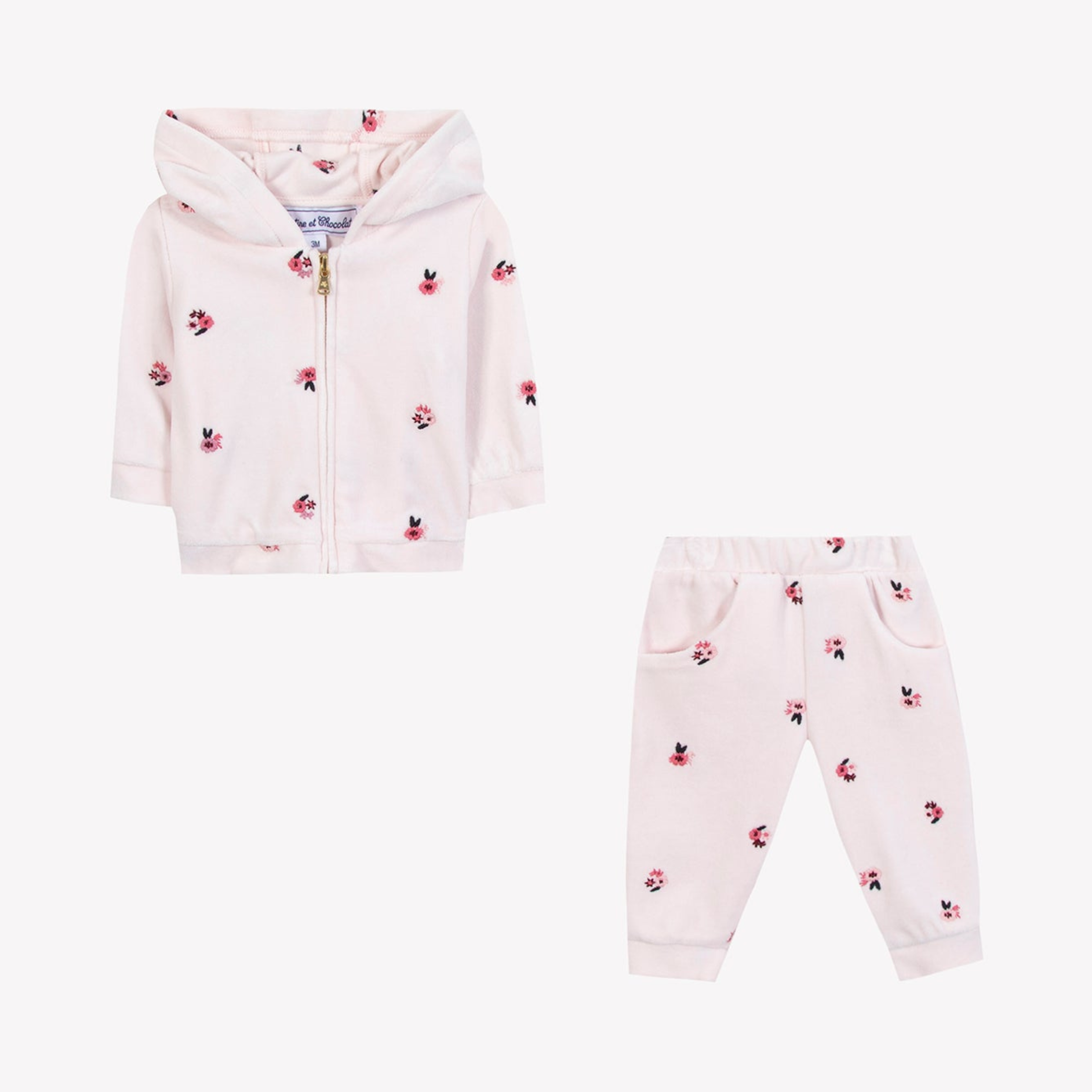 Παιδικό σετ φόρμας ροζ βελούδο