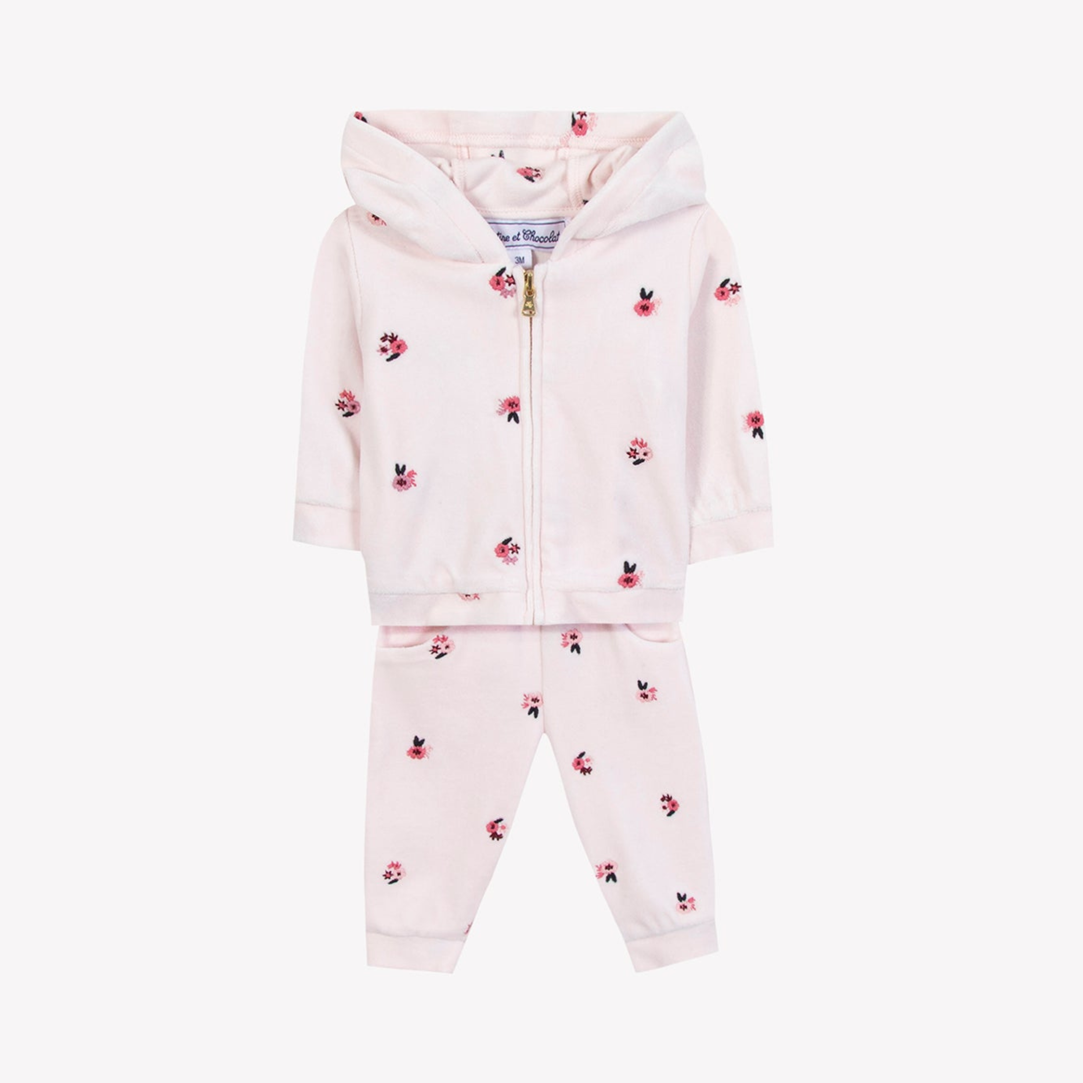 Παιδικό σετ φόρμας ροζ βελούδο