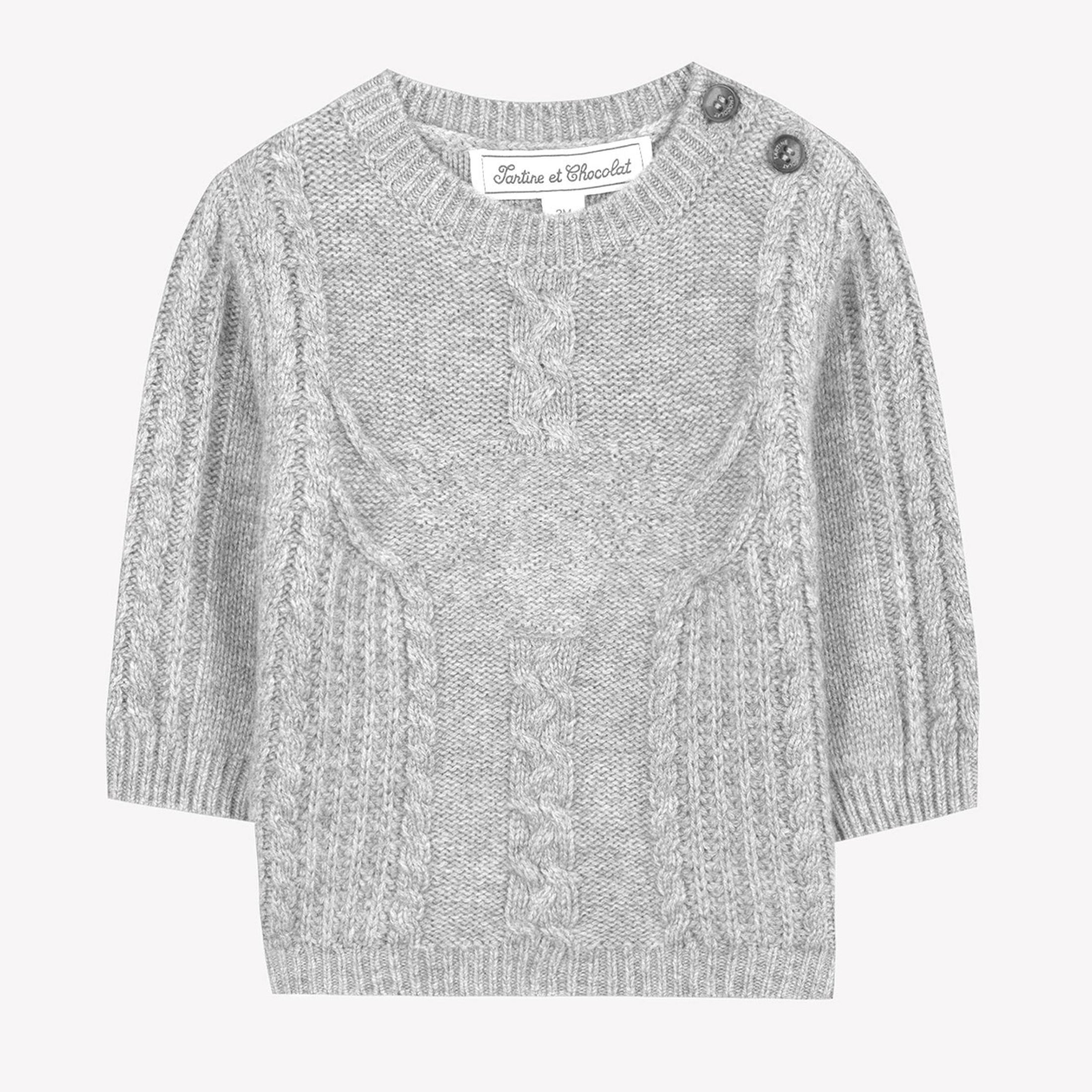 Παιδικό γκρι πουλόβερ με κουμπιά