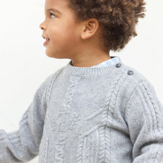 Παιδικό γκρι πουλόβερ με κουμπιά