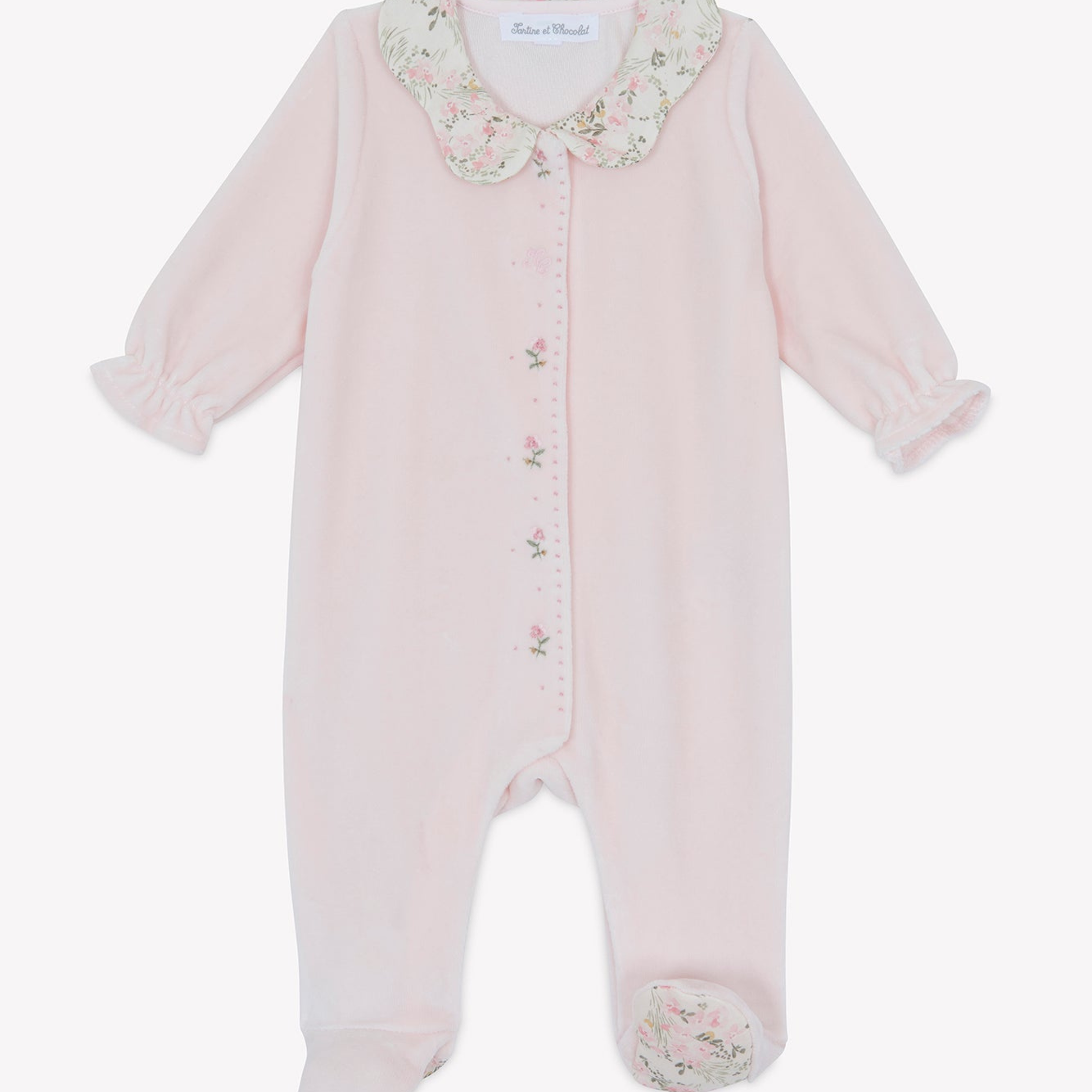 Βρεφικό φορμάκι βελούδο ροζ