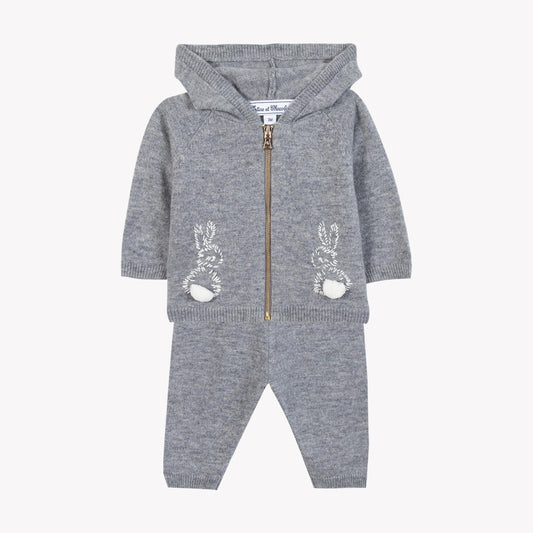 Παιδικό σετ πλεκτό γκρι Rabbit
