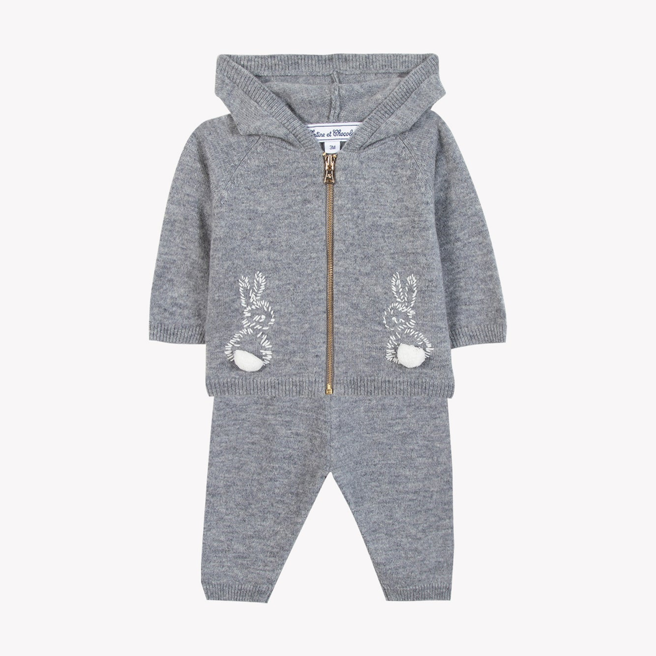 Παιδικό σετ πλεκτό γκρι Rabbit