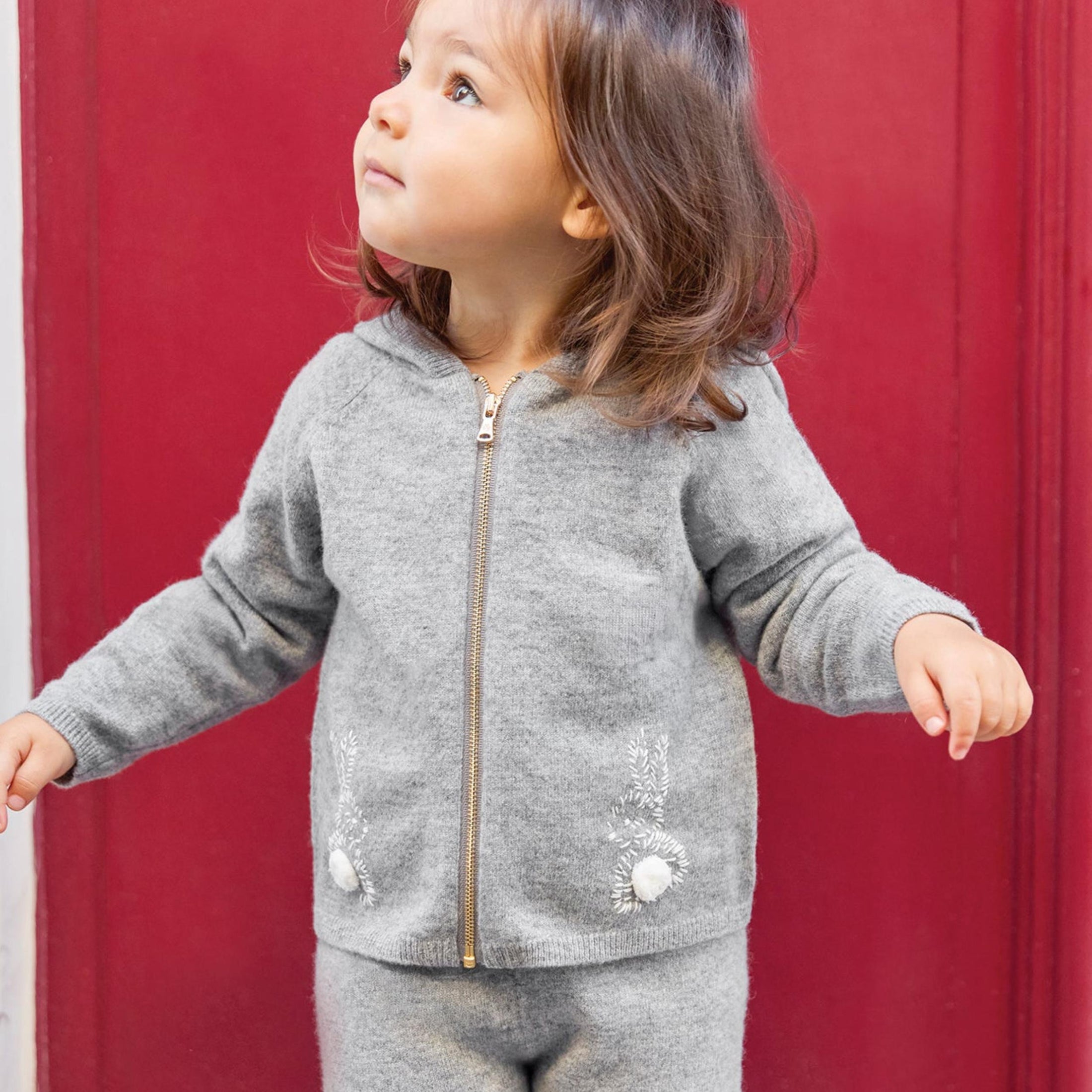 Παιδικό σετ πλεκτό γκρι Rabbit