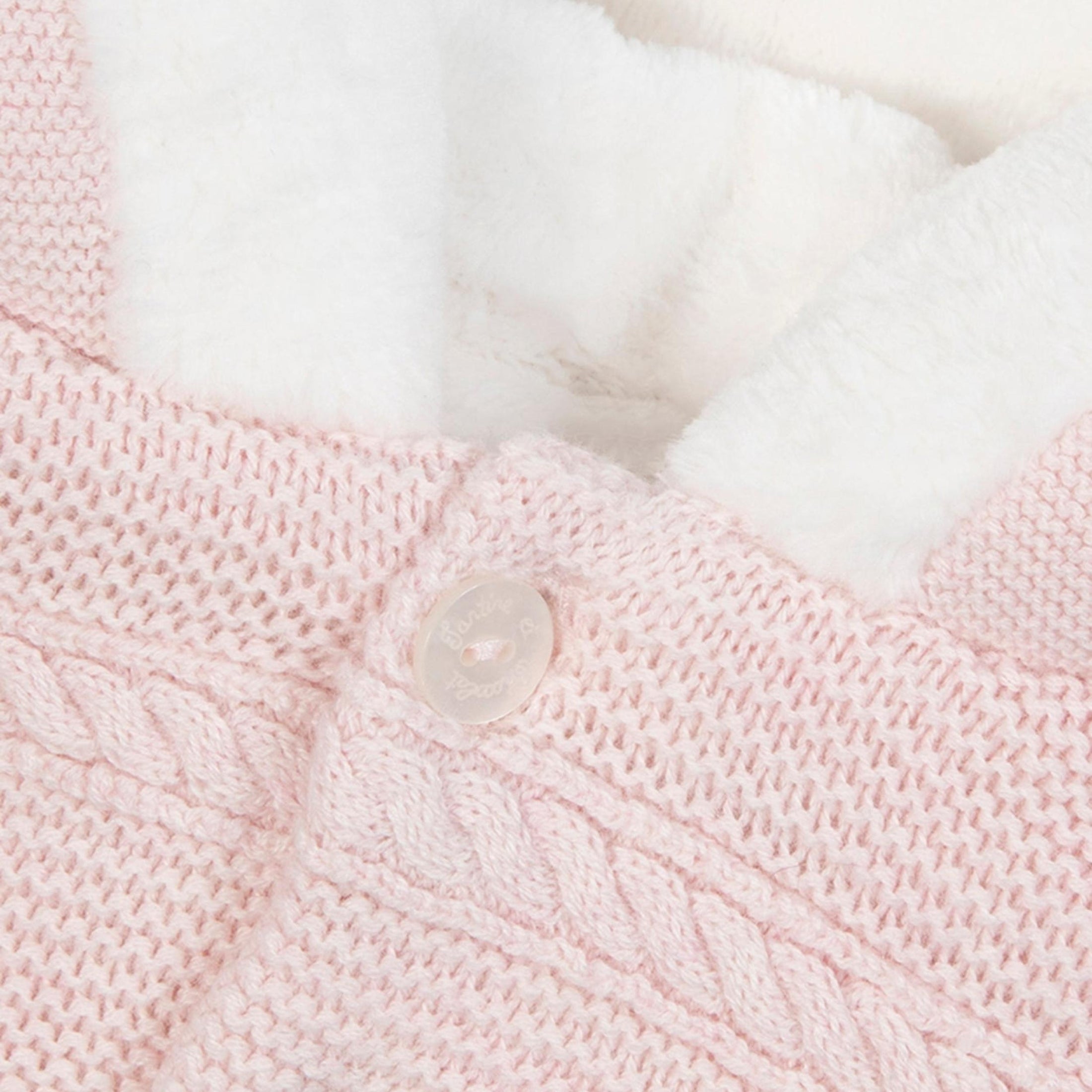 Βρεφικό παλτό πλεκτό ροζ