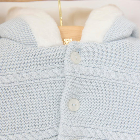 Βρεφικό παλτό πλεκτό γαλάζιο