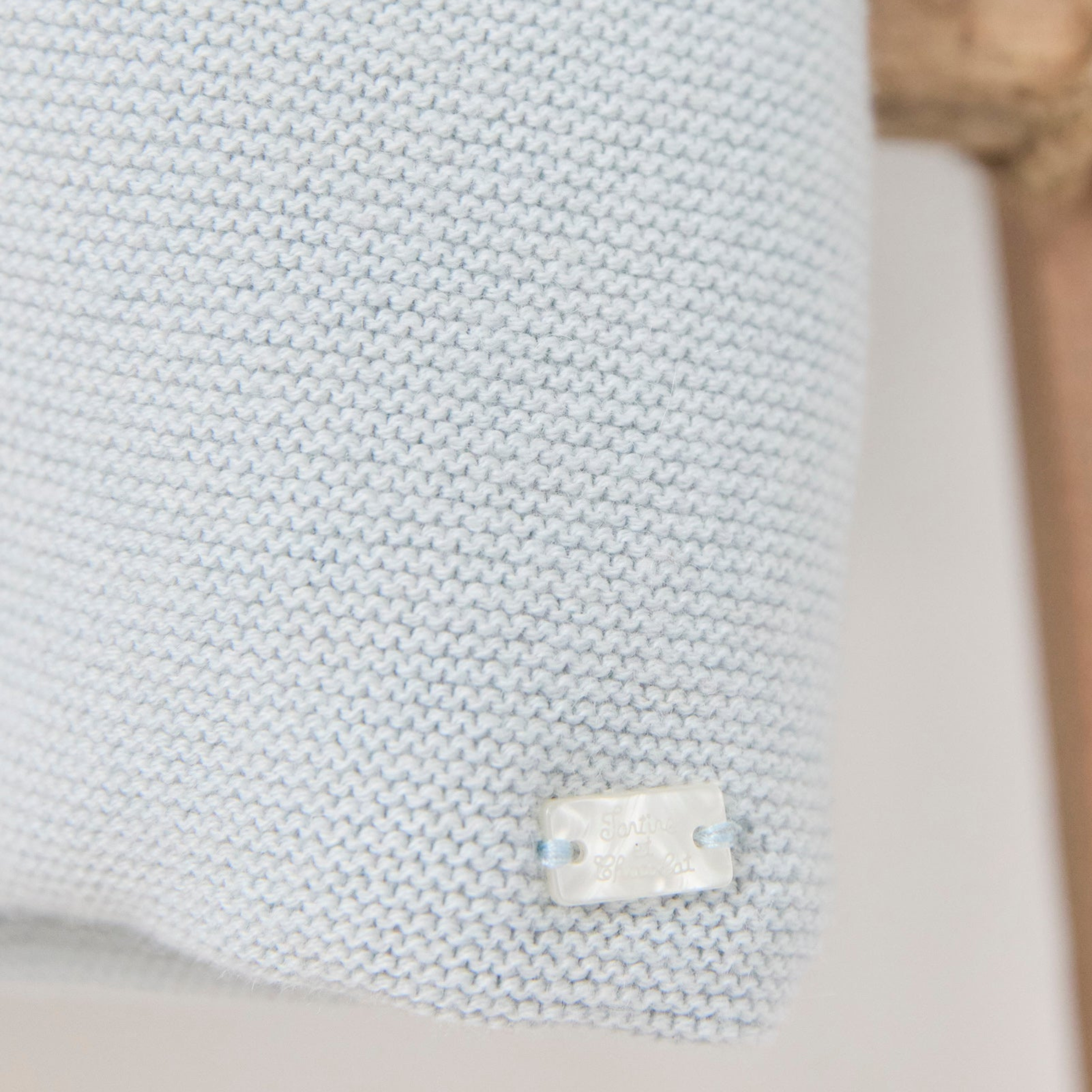 Βρεφικό παλτό πλεκτό γαλάζιο